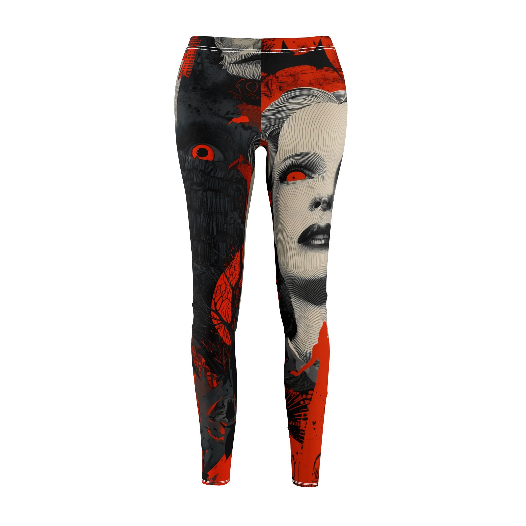 Maison Verne Halloween Ltd. Edition Damen Leggings "Crimson Gaze" - 🎃👻 Wicked Elegance No. 71 👻🎃