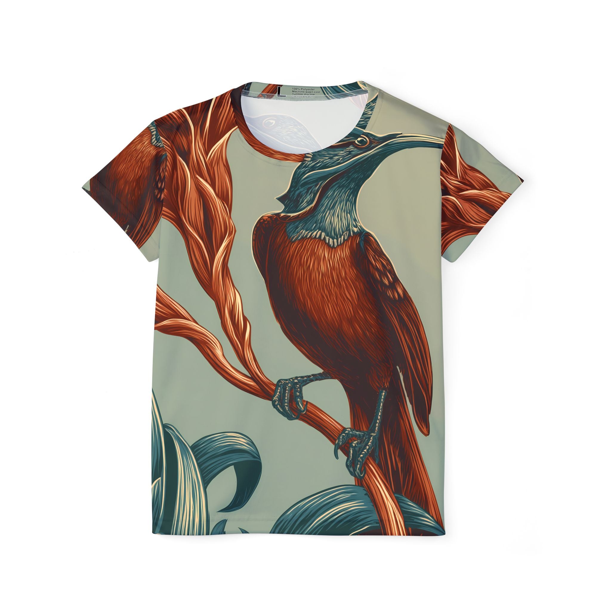 Plus Size Damen T-shirt "Crimson Sentinel" - Wilderness Whisper No. 46
