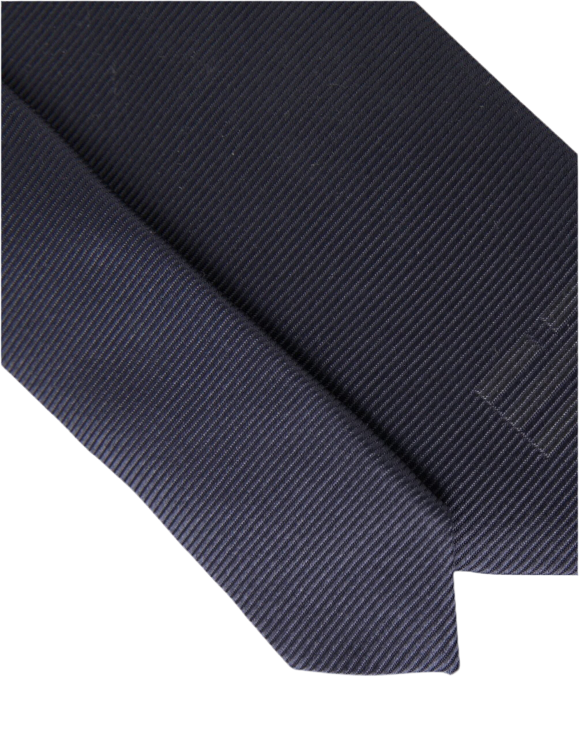 Dolce & Gabbana Blue Solid Silk Adjustable Tie Men