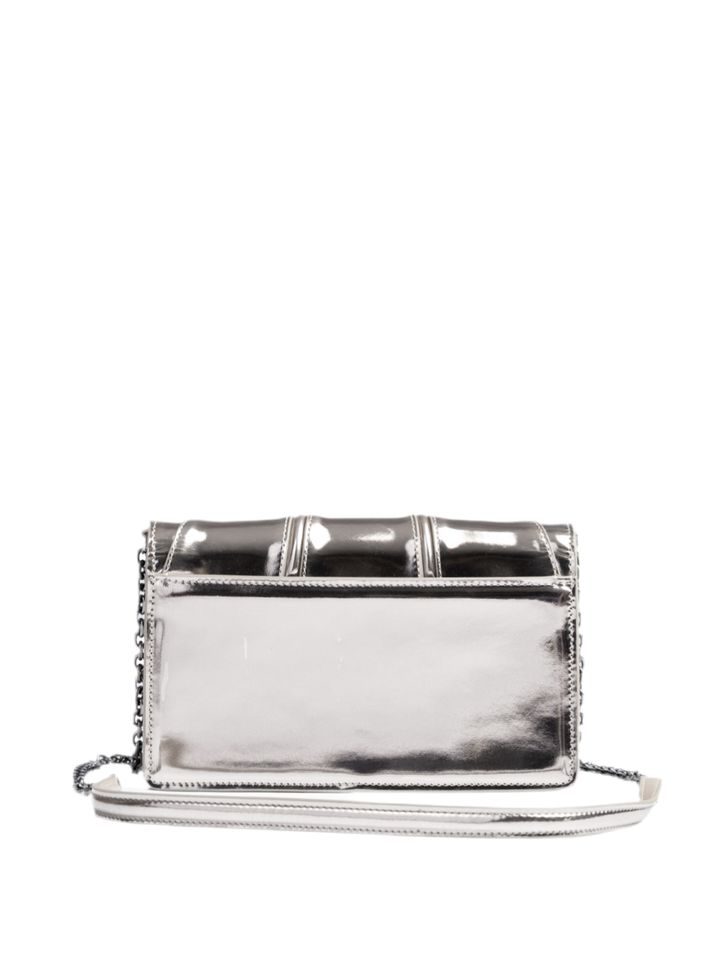Ferrari Metal Silver GT patent leather bag with chain