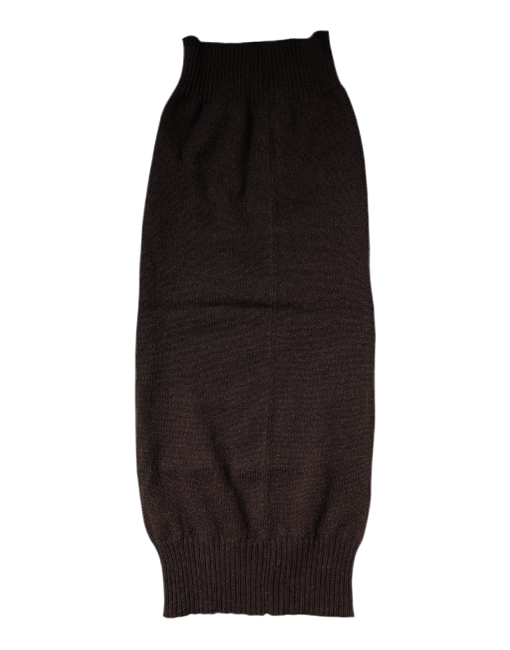 Dolce & Gabbana Brown Cashmere Knitted Neck Warmer Foulard Scarf