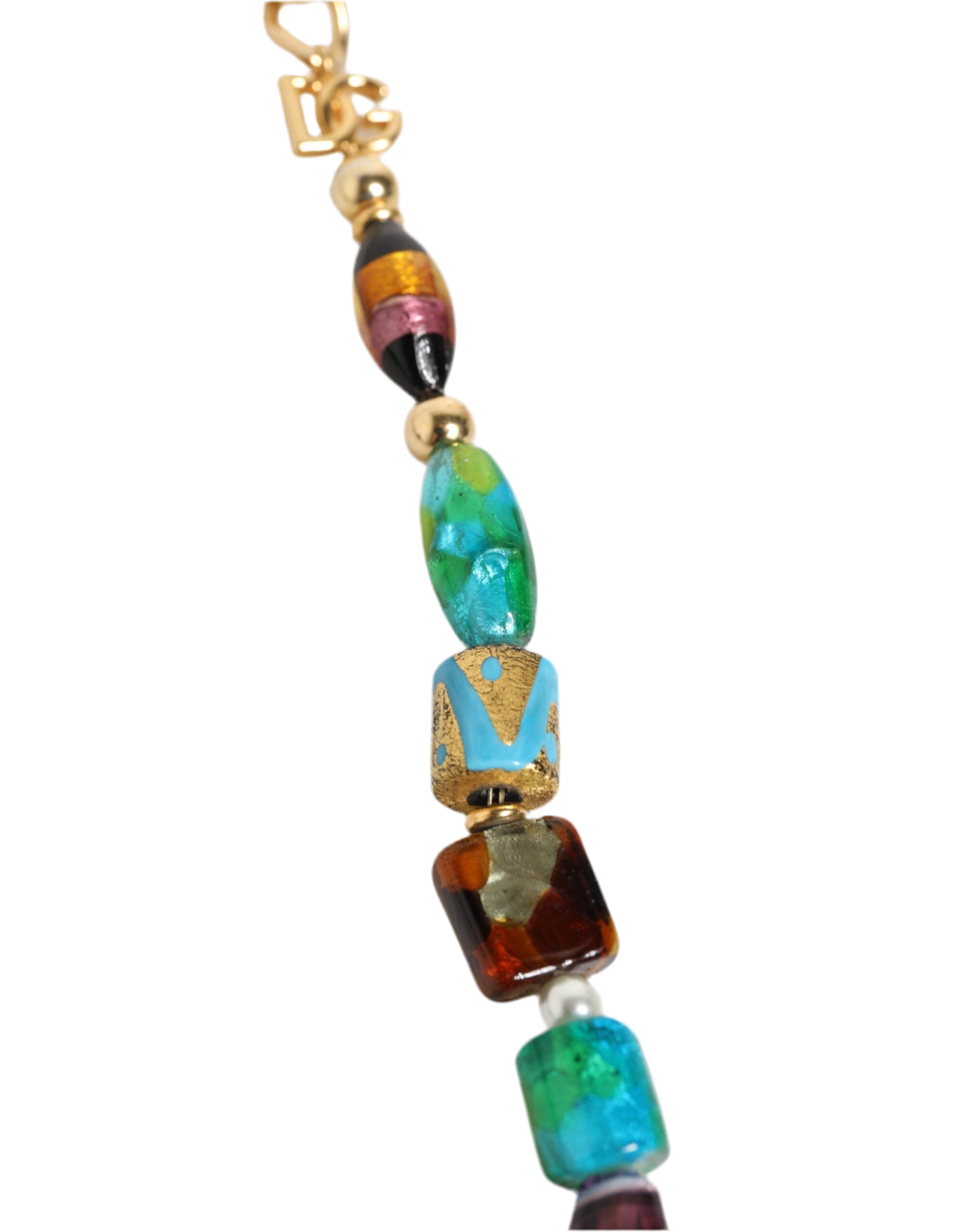 Dolce & Gabbana Multicolor Murano Glass Beads Brass Women Jewelry Necklace
