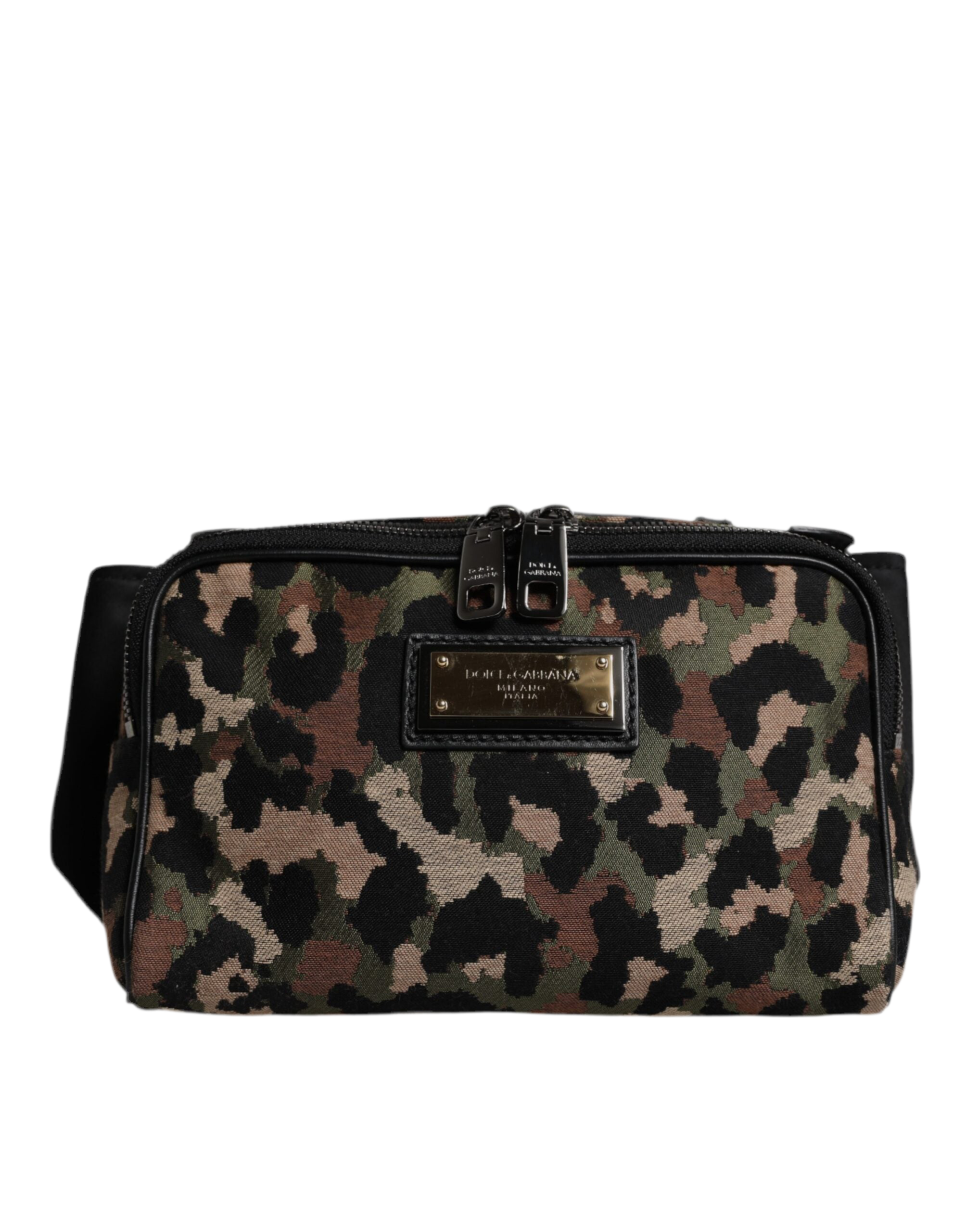 Dolce & Gabbana Multicolor Leopard DG Logo Belt Waist Fanny Pack Bag