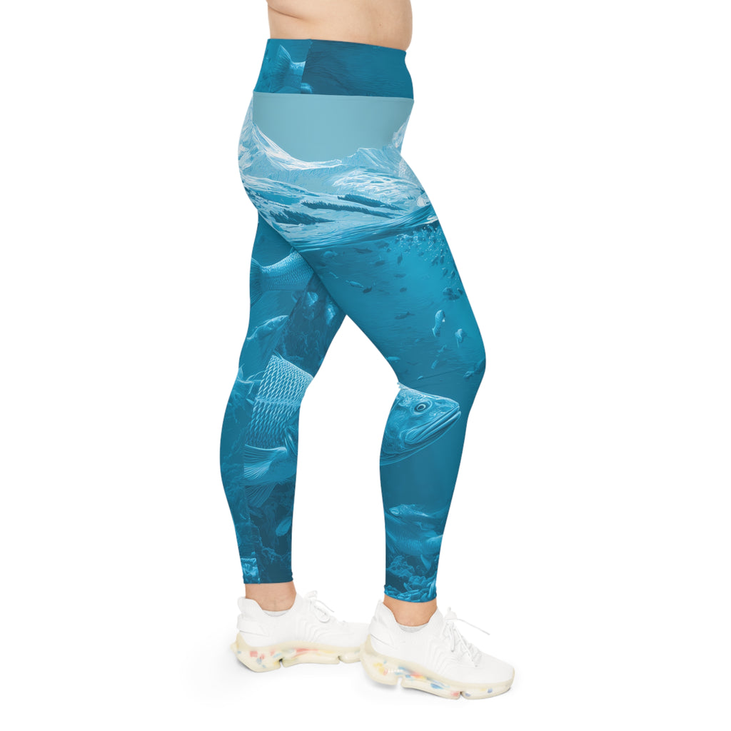 Underwater Adventure Plus Size Leggings | Fish Print Yoga Pants, Activewear for Outdoor Lovers, Ocean Inspired Exercise Gear, Unique [...]