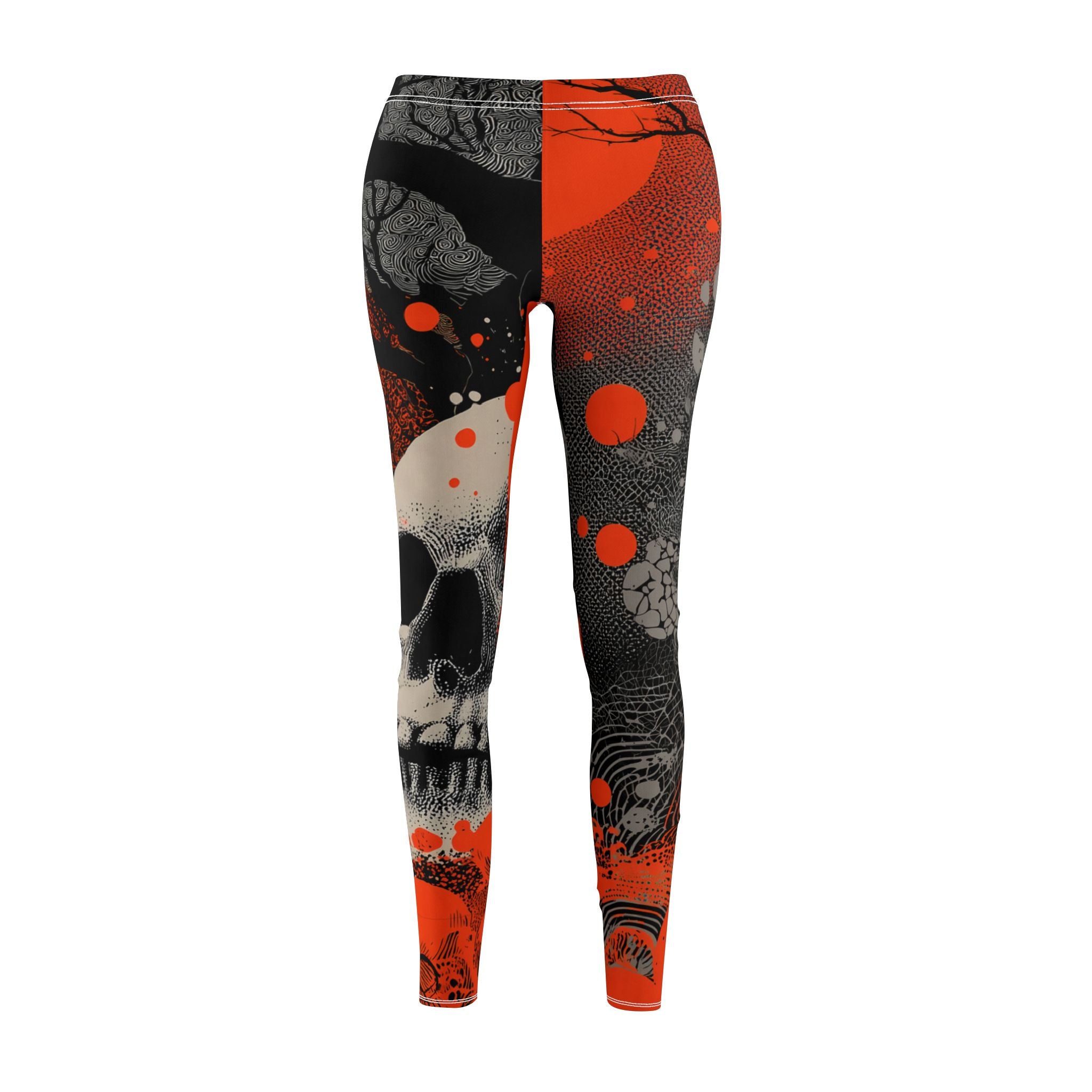 Maison Verne Halloween Ltd. Edition Damen Leggings "Crimson Eclipse" - 🎃👻 Wicked Elegance No. 54 👻🎃