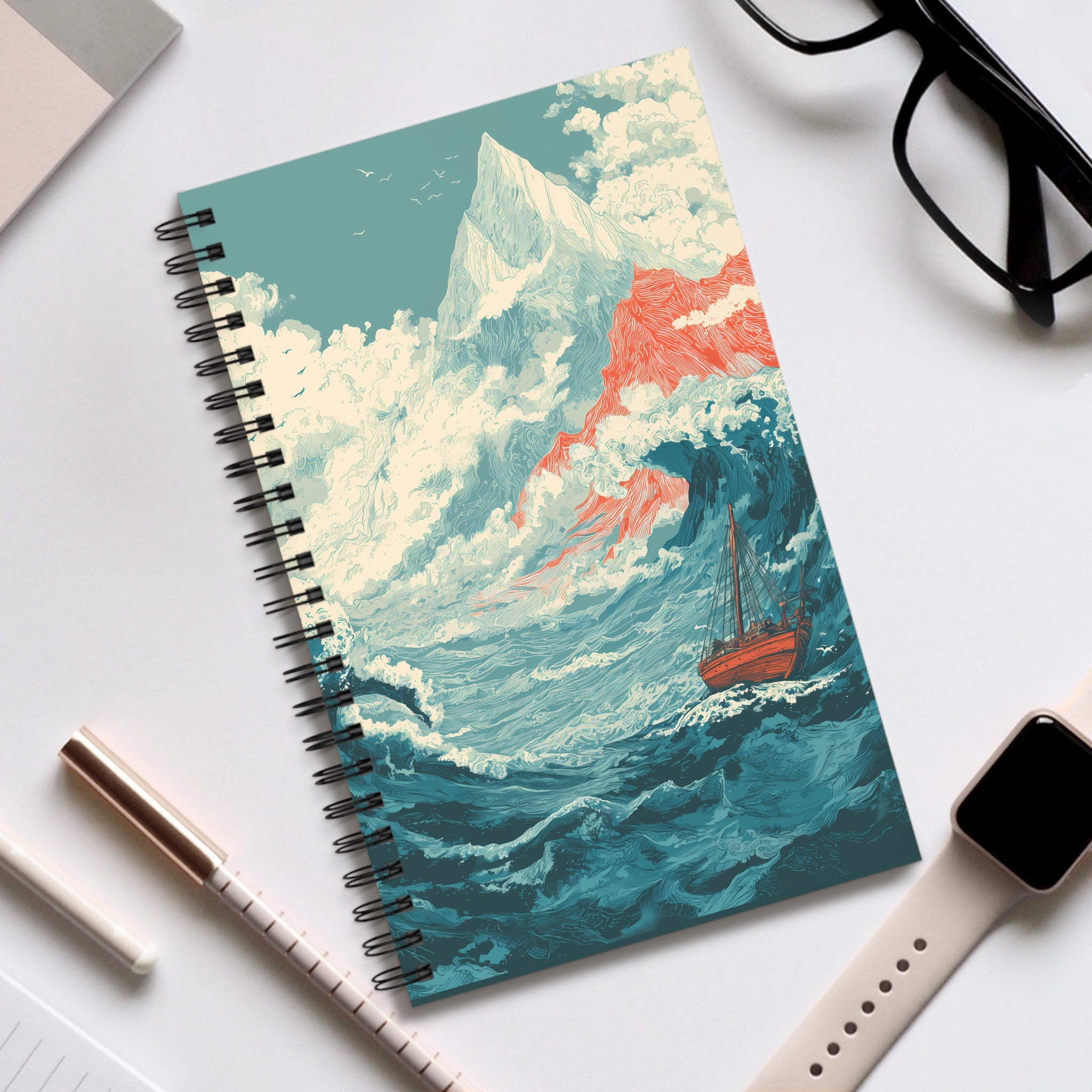 Notizbuch mit Spiralbindung "Tide of Fire" - Below & Beyond No. 05