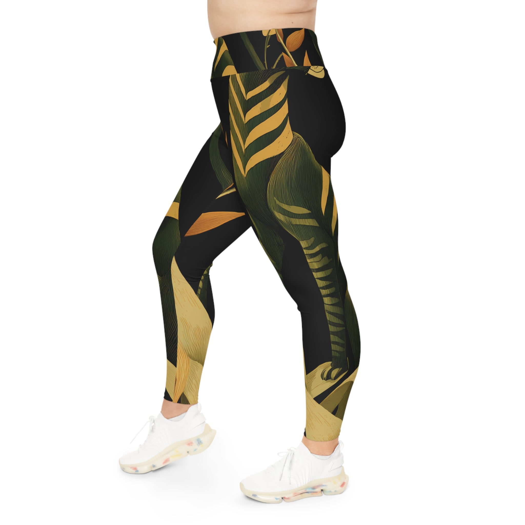 Plus Size Leggings "Ember in the Leaves" - Wilderness Whisper No. 50