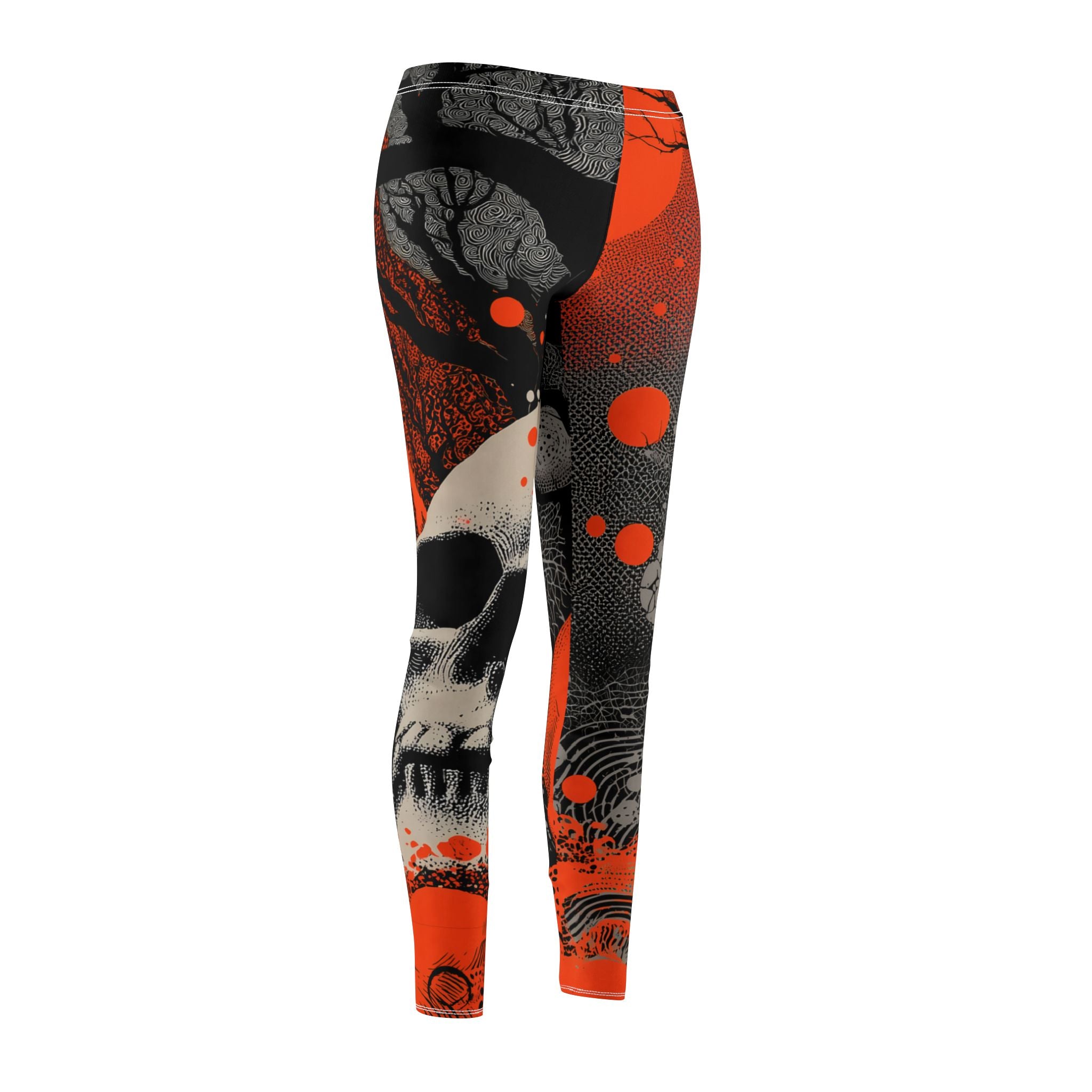 Maison Verne Halloween Ltd. Edition Plus Size Damen Leggings "Crimson Eclipse" - 🎃👻 Wicked Elegance No. 54 👻🎃