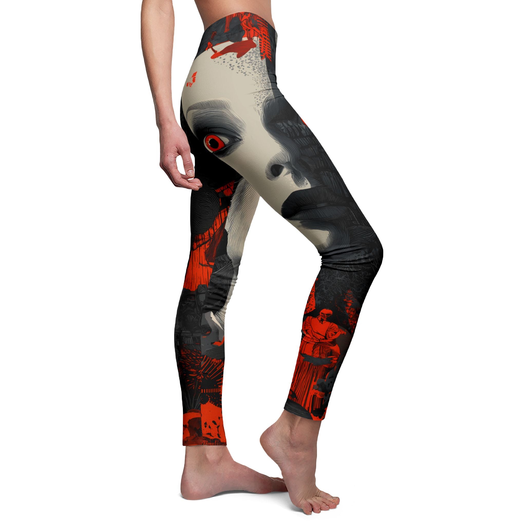 Maison Verne Halloween Ltd. Edition Damen Leggings "Crimson Gaze" - 🎃👻 Wicked Elegance No. 71 👻🎃