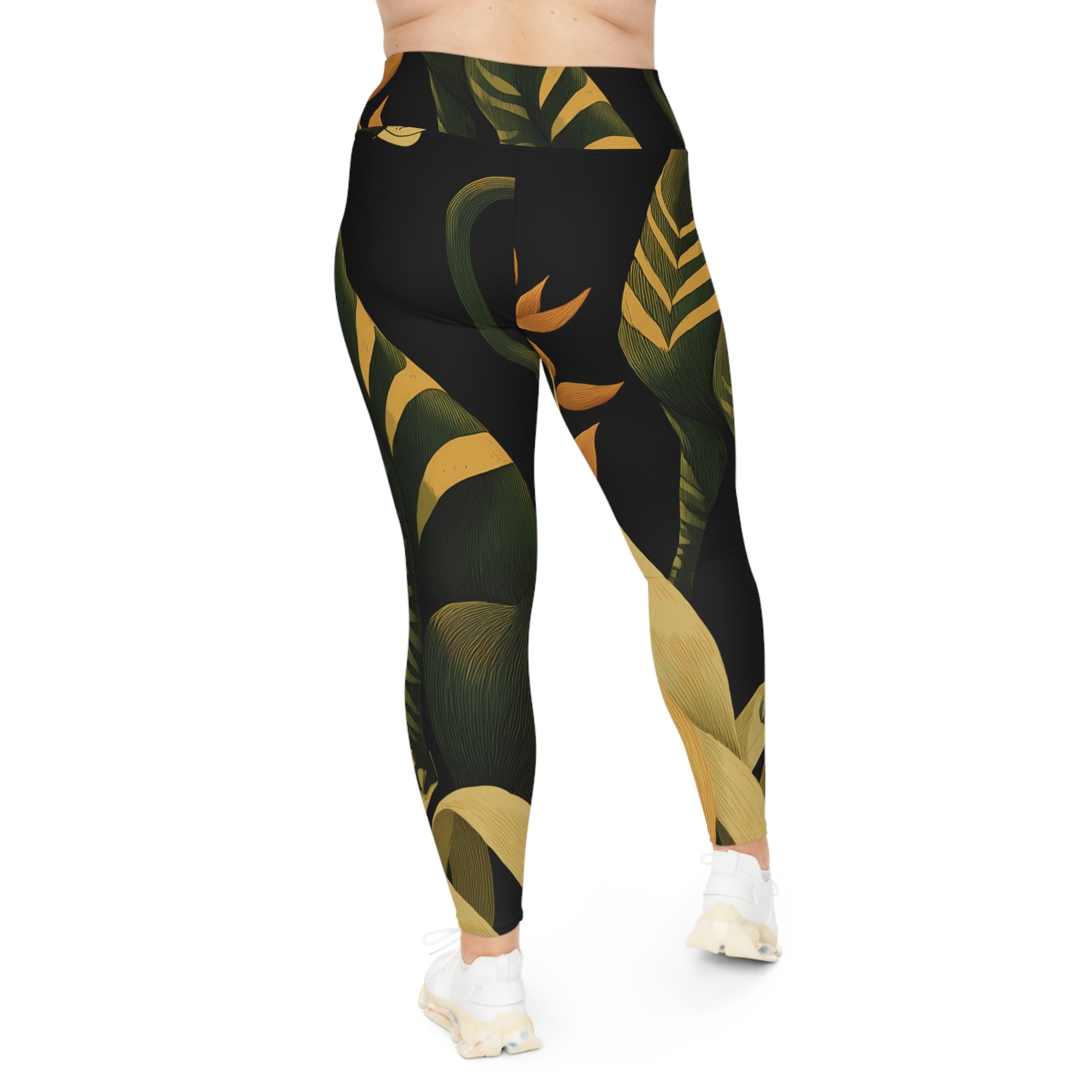 Plus Size Leggings "Ember in the Leaves" - Wilderness Whisper No. 50