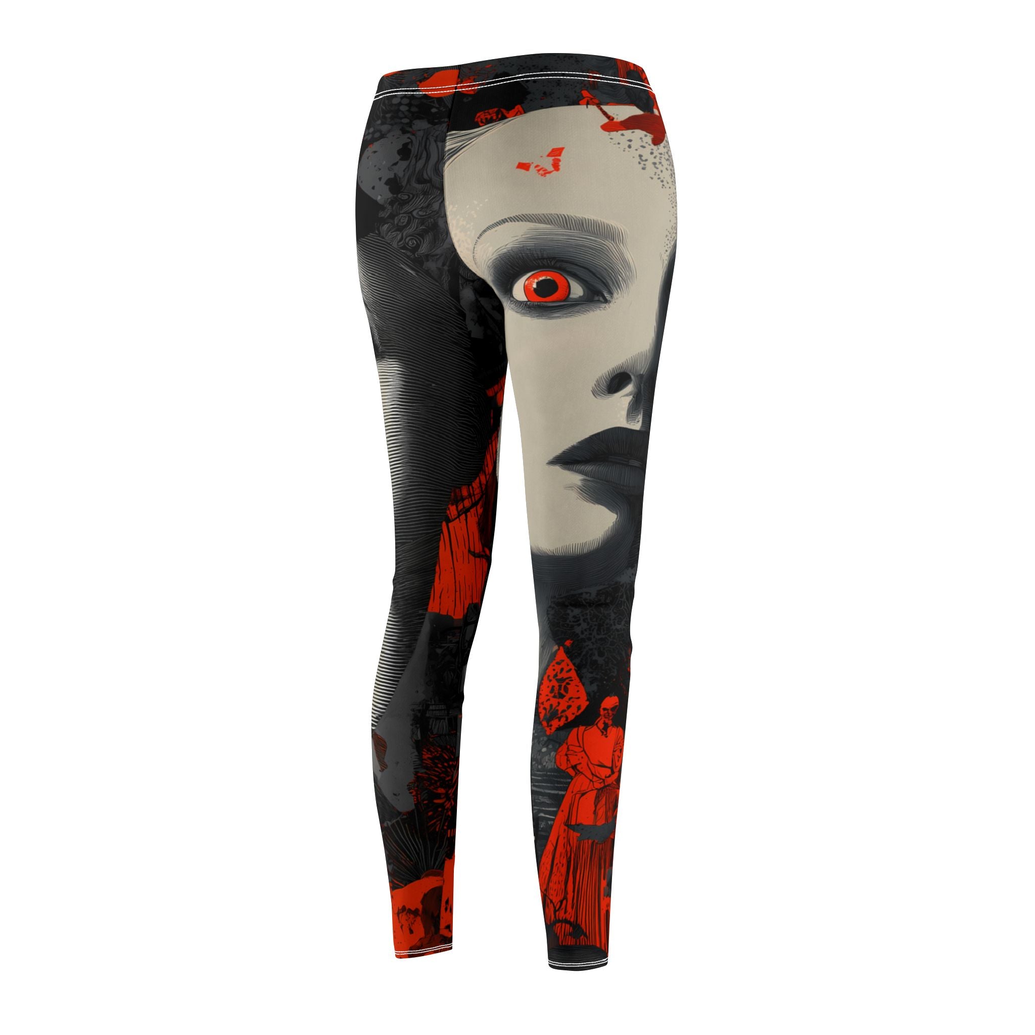 Maison Verne Halloween Ltd. Edition Damen Leggings "Crimson Gaze" - 🎃👻 Wicked Elegance No. 71 👻🎃