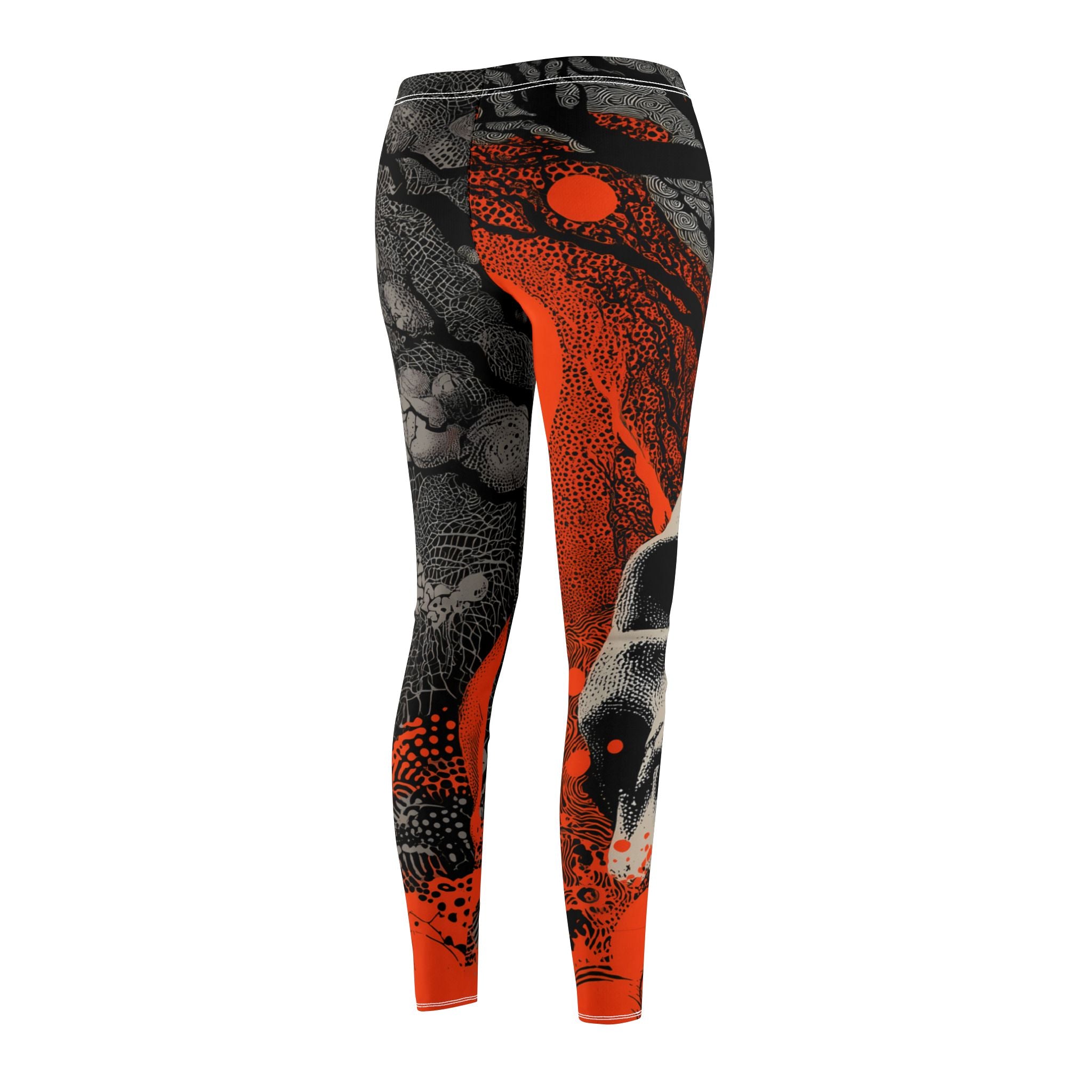 Maison Verne Halloween Ltd. Edition Plus Size Damen Leggings "Crimson Eclipse" - 🎃👻 Wicked Elegance No. 54 👻🎃