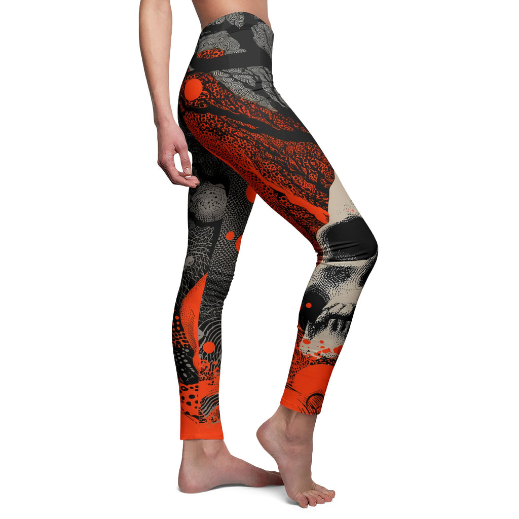 Maison Verne Halloween Ltd. Edition Damen Leggings "Crimson Eclipse" - 🎃👻 Wicked Elegance No. 54 👻🎃