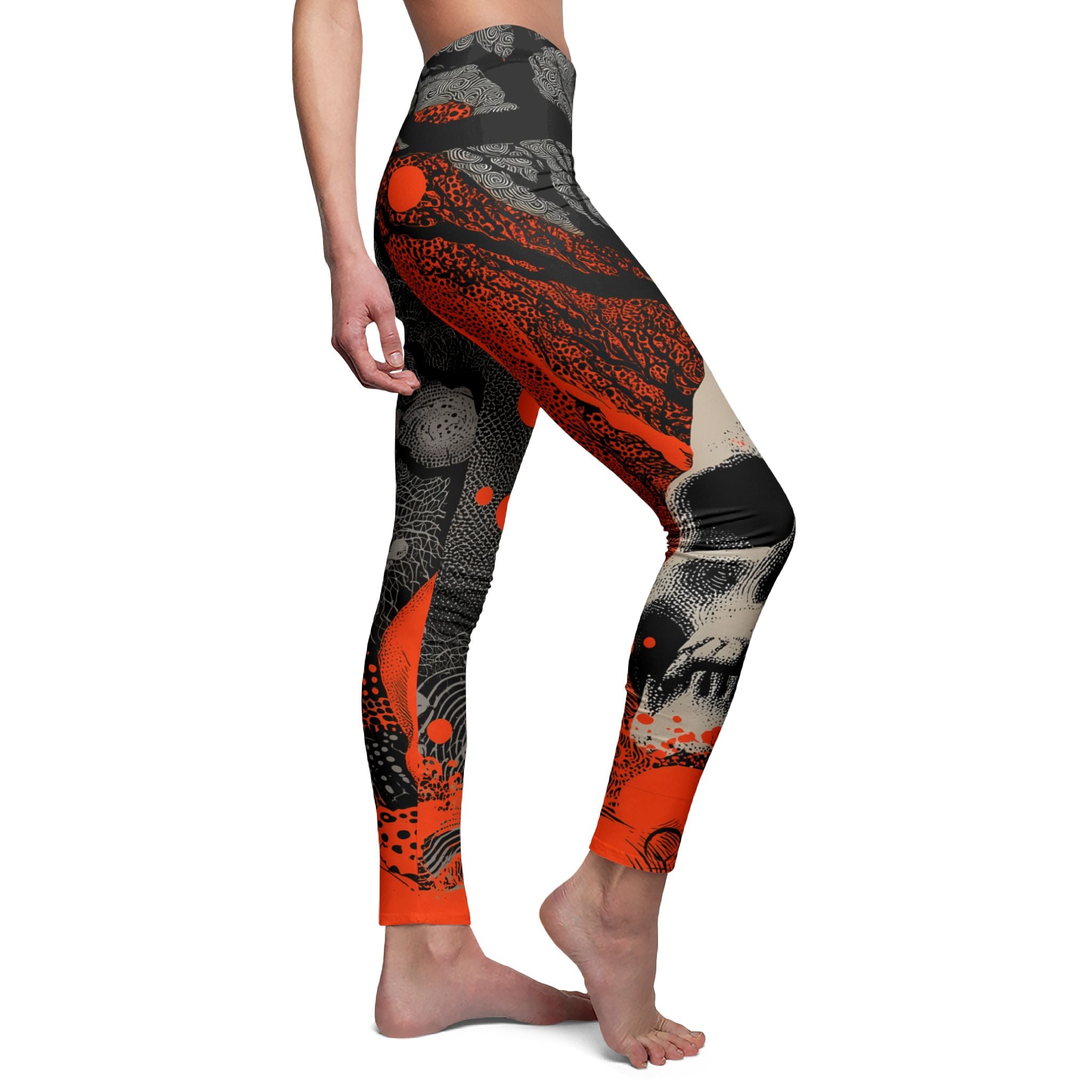 Maison Verne Halloween Ltd. Edition Damen Leggings "Crimson Eclipse" - 🎃👻 Wicked Elegance No. 54 👻🎃
