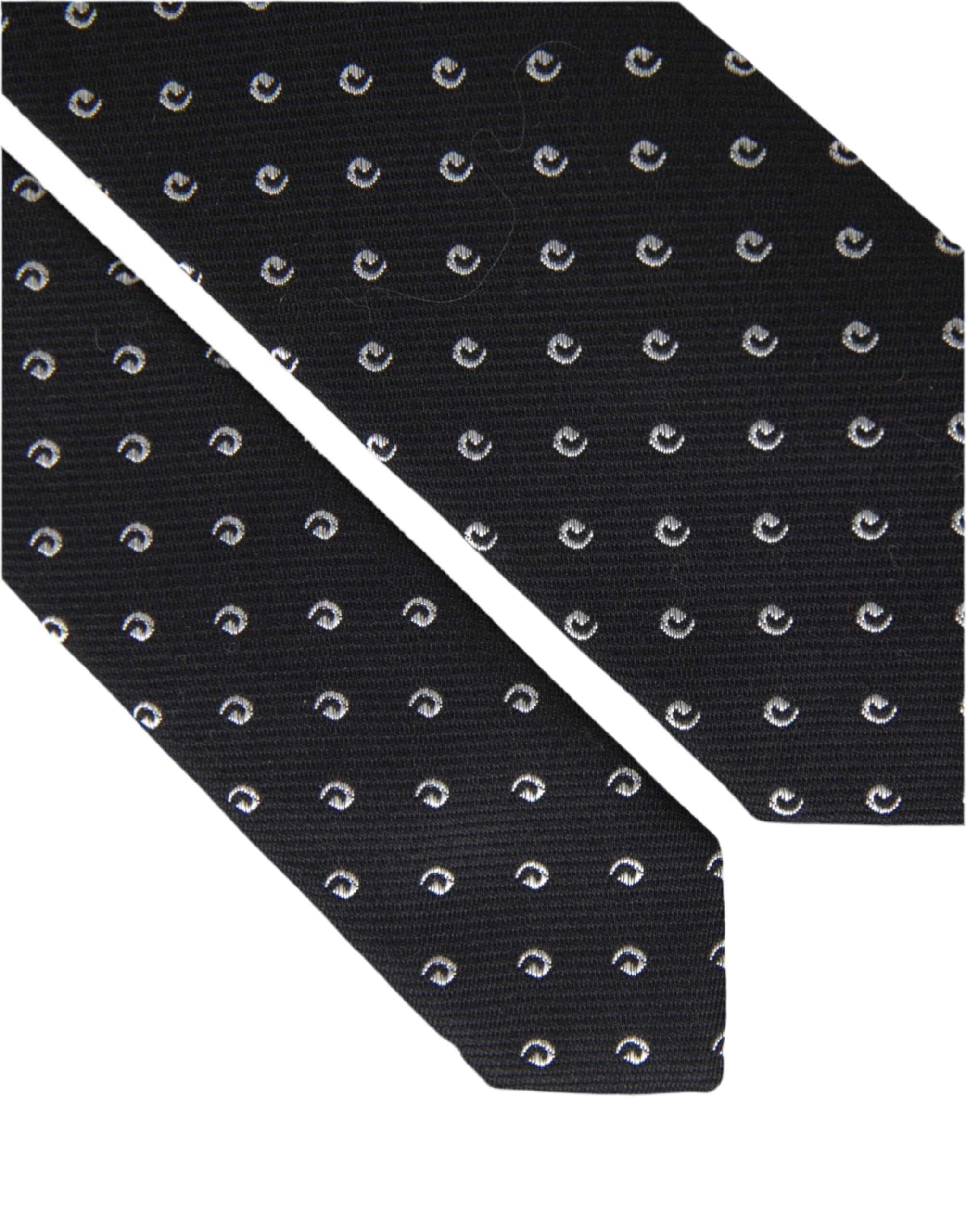 Dolce & Gabbana Black Logo Cotton Blend Adjustable Tie