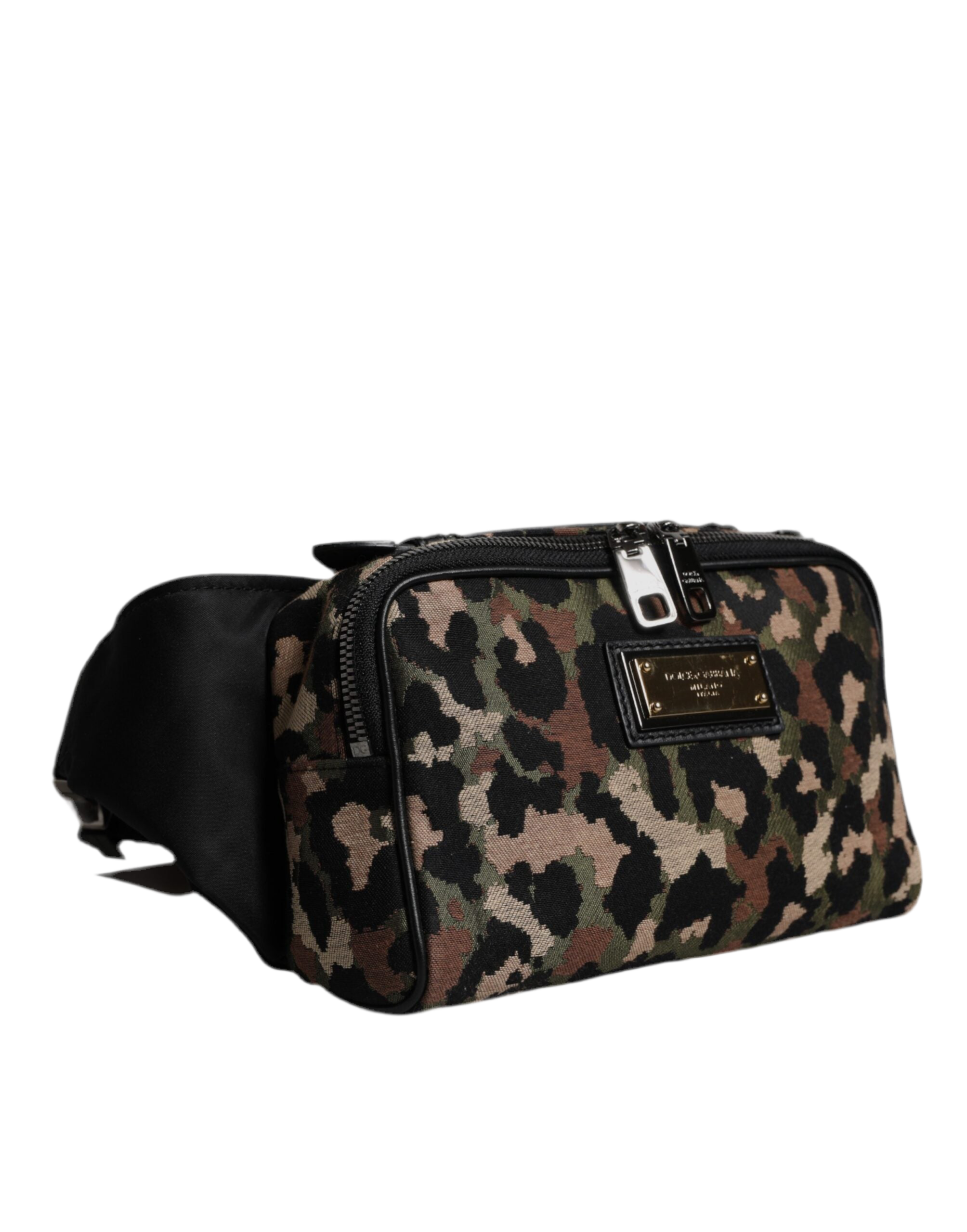 Dolce & Gabbana Multicolor Leopard DG Logo Belt Waist Fanny Pack Bag