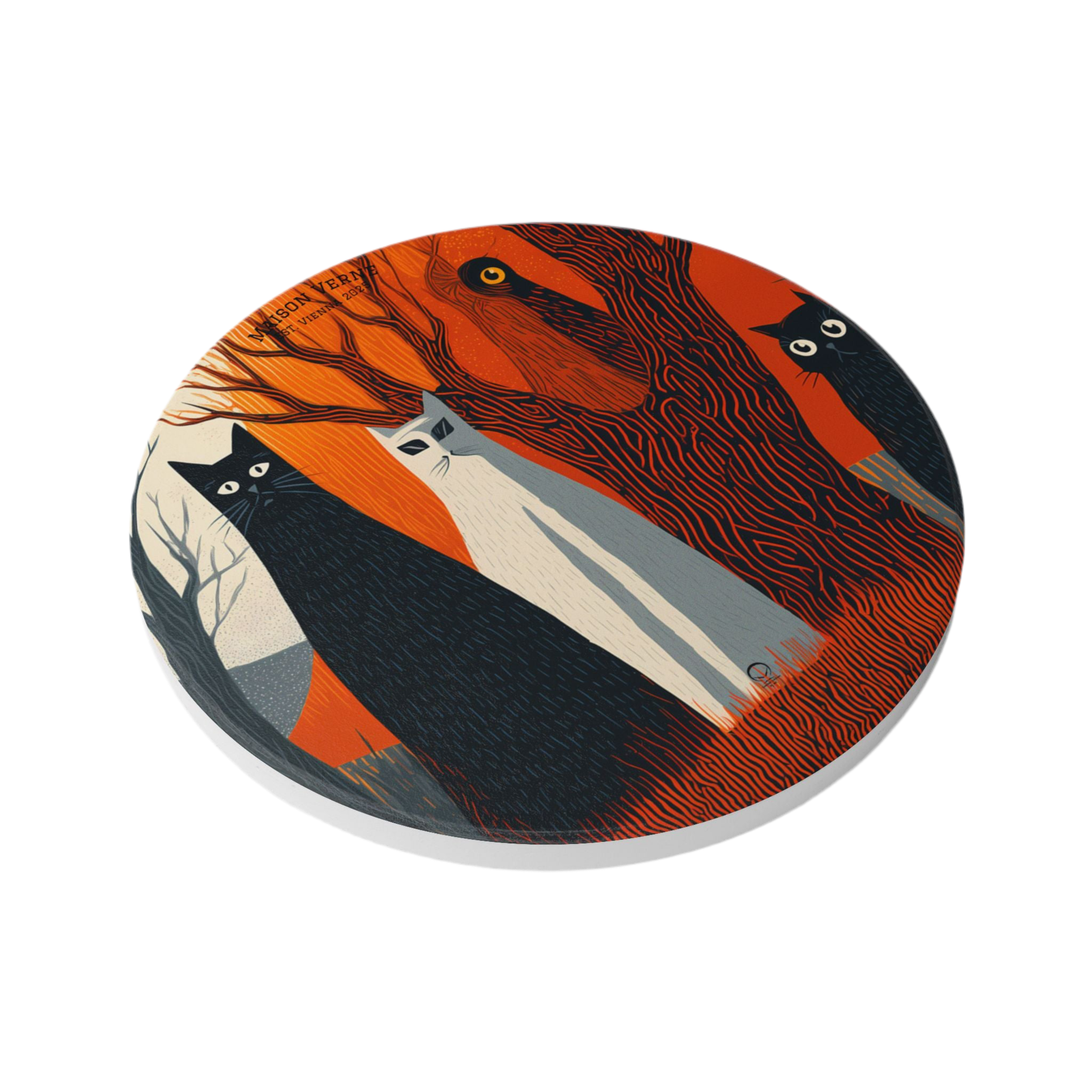 Maison Verne Halloween Ltd. Edition Keramik Untersetzer "Silent Guardians" - 🎃👻 Wicked Elegance No. 45 👻🎃