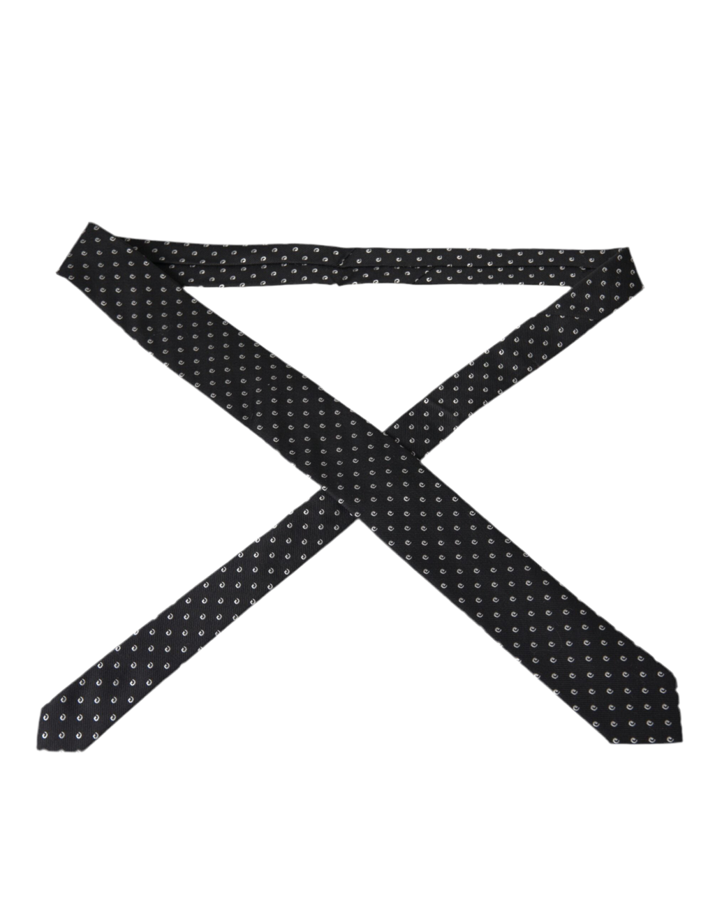 Dolce & Gabbana Black Logo Cotton Blend Adjustable Tie