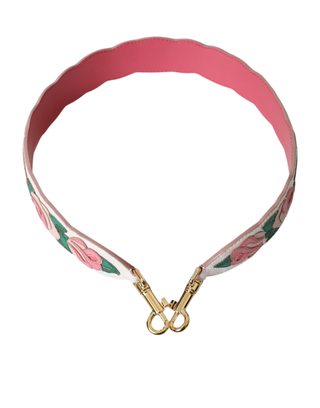 Dolce & Gabbana White Floral Leather Accessory Shoulder Strap
