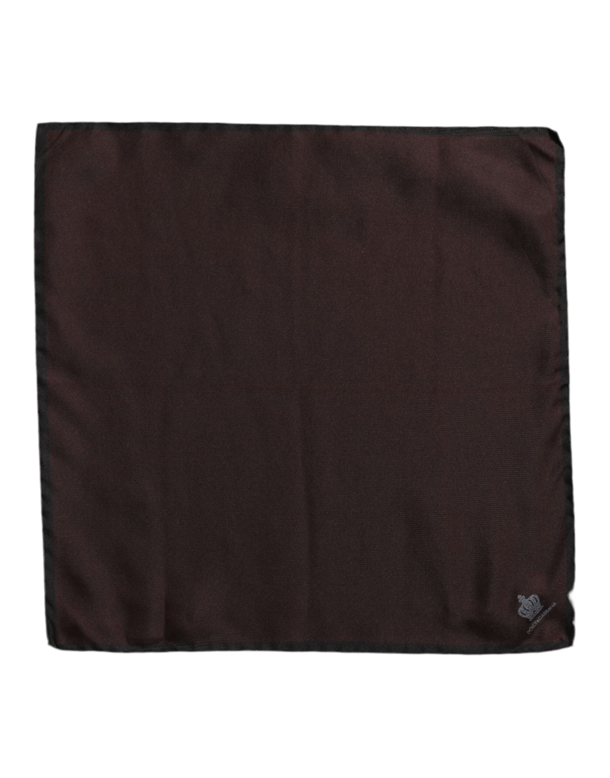 Dolce & Gabbana Brown DG Crown Silk Square Men Foulard Scarf