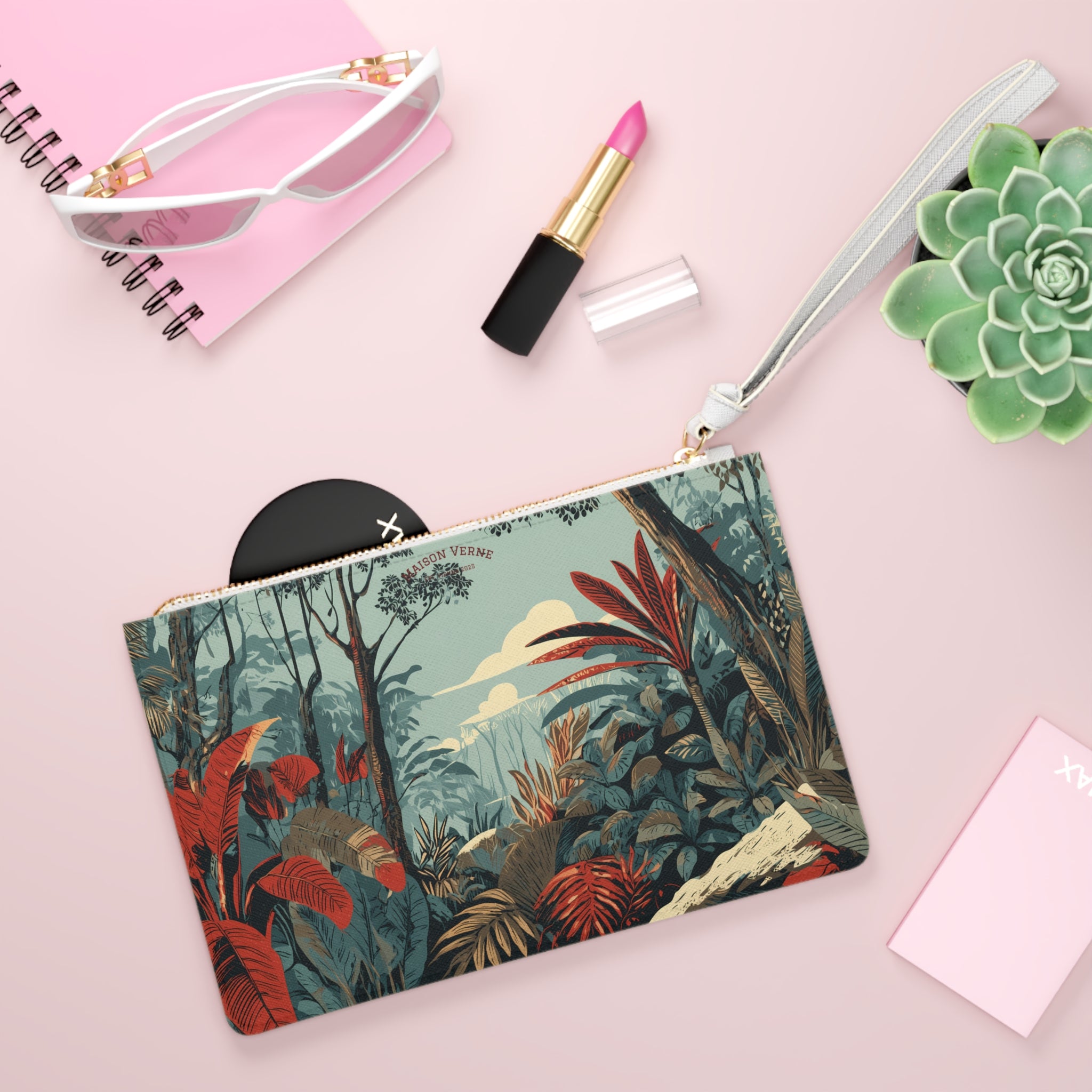 Maison Verne Clutch "Crimson Canopy"- Wilderness Whisper No. 67