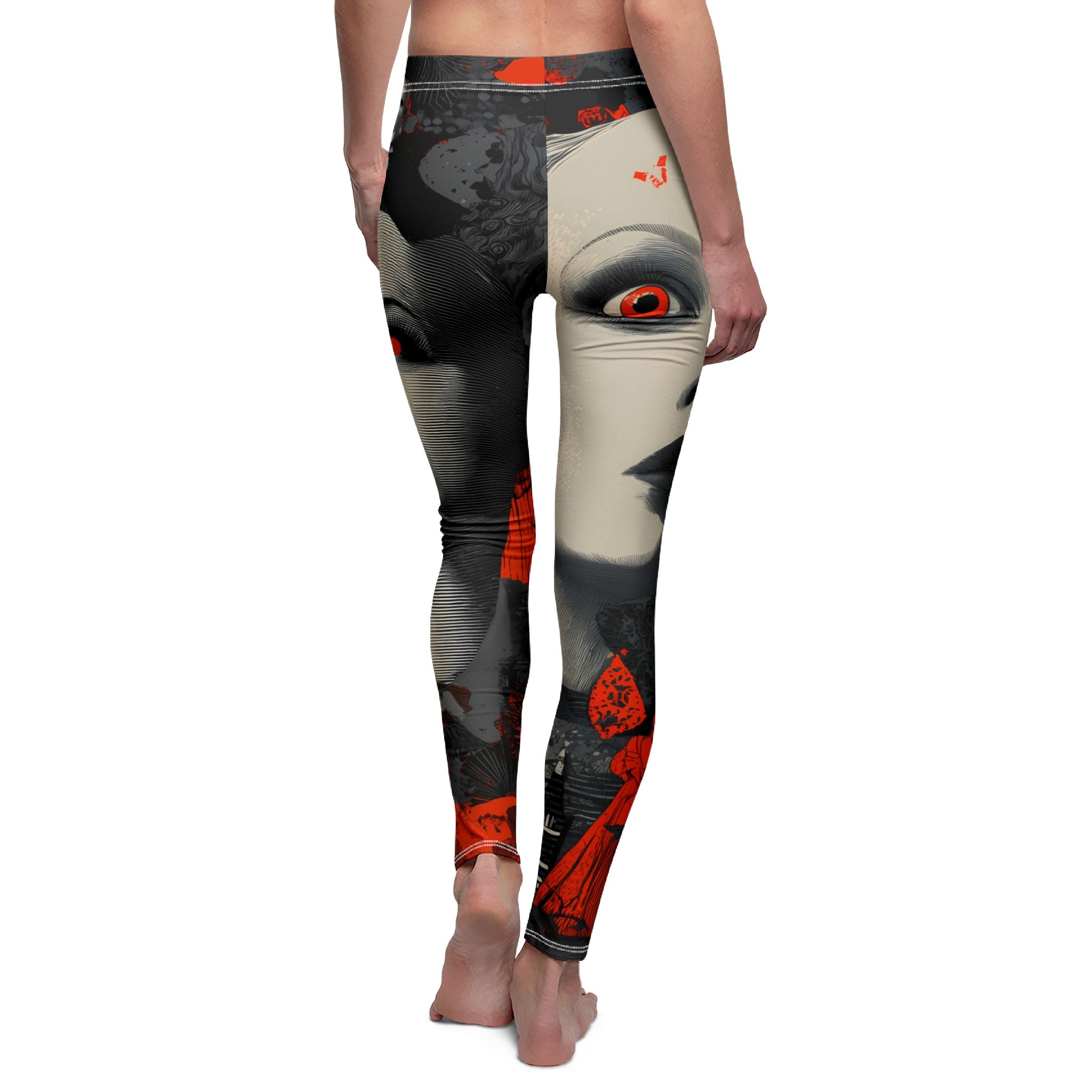 Maison Verne Halloween Ltd. Edition Damen Leggings "Crimson Gaze" - 🎃👻 Wicked Elegance No. 71 👻🎃