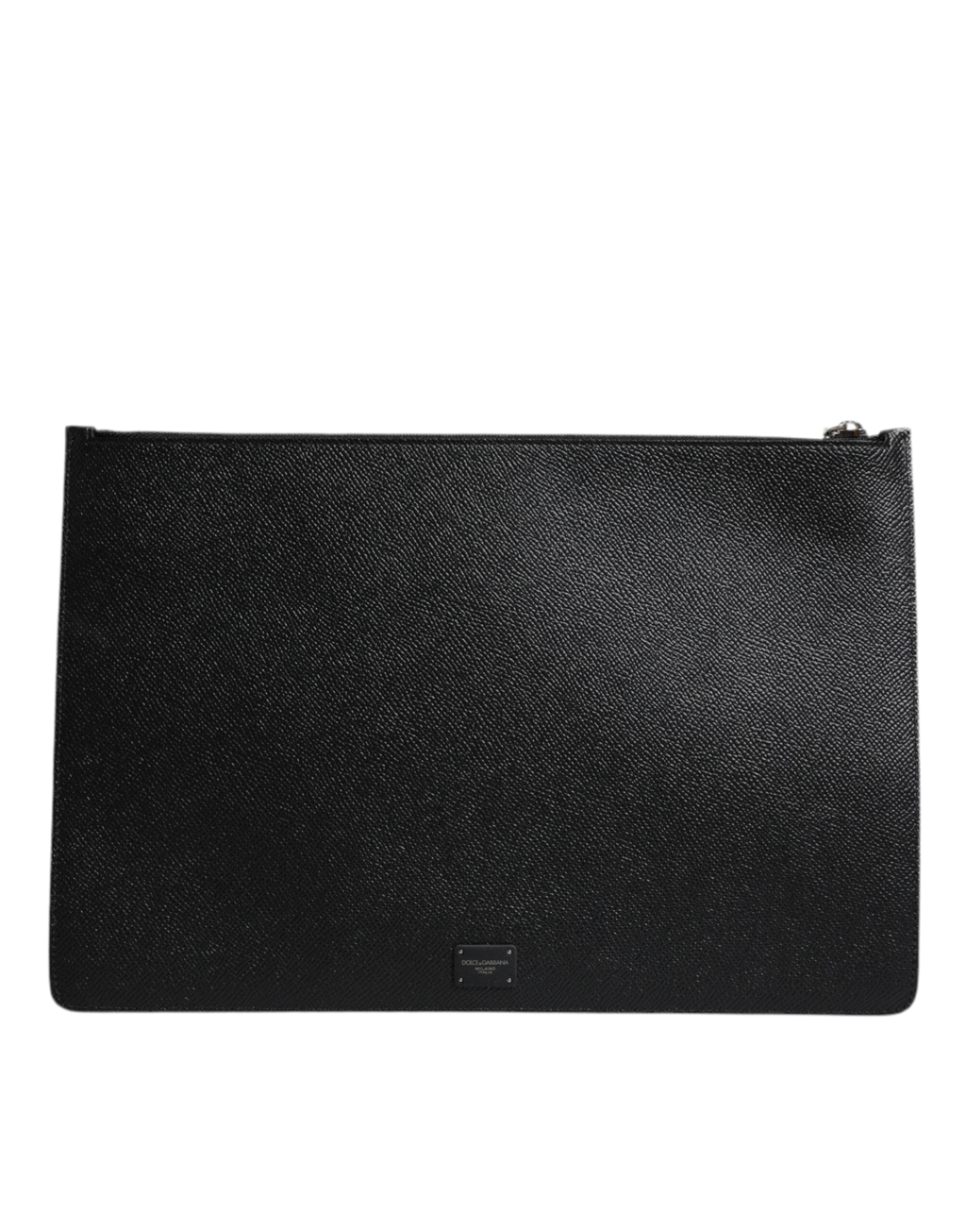 Dolce & Gabbana Black Leather Golden Pig Print Men Clutch Pouch Borse Bag