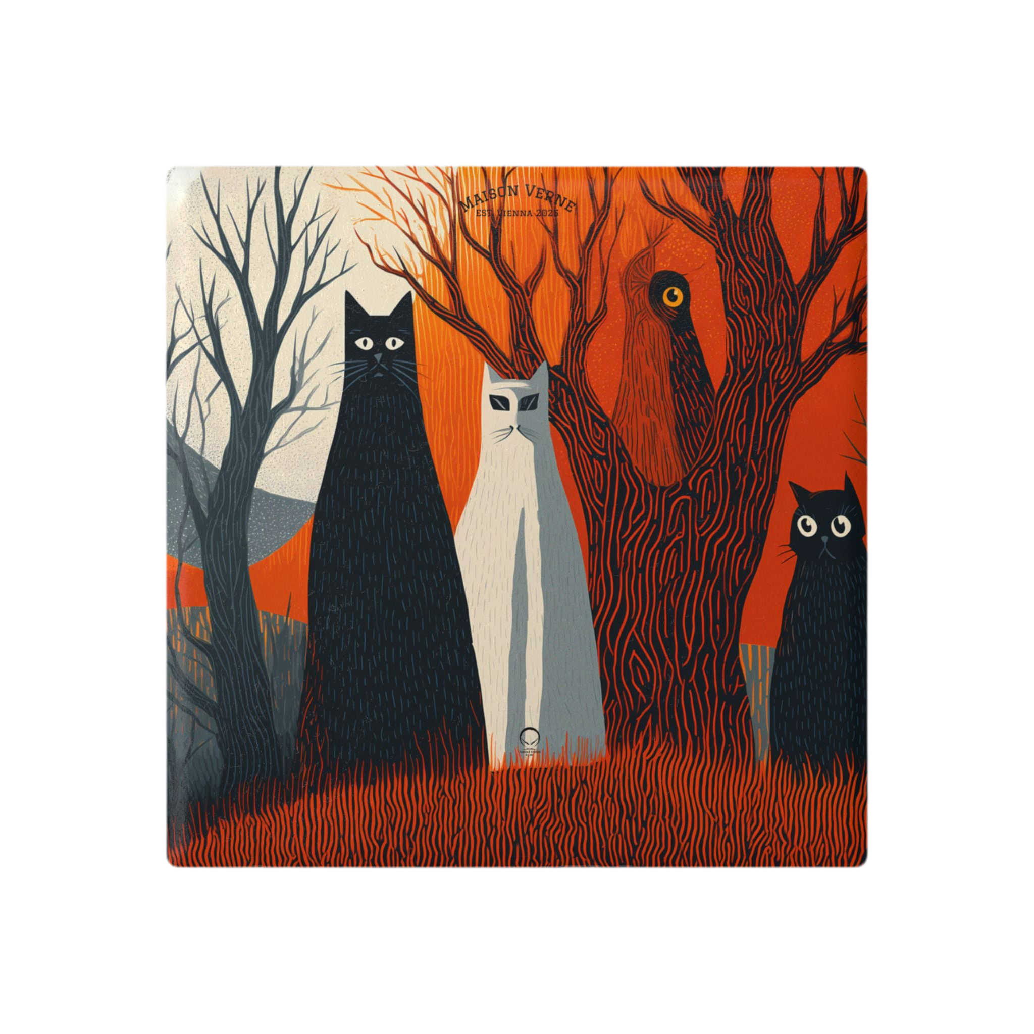 Maison Verne Halloween Ltd. Edition Keramik Untersetzer "Silent Guardians" - 🎃👻 Wicked Elegance No. 45 👻🎃