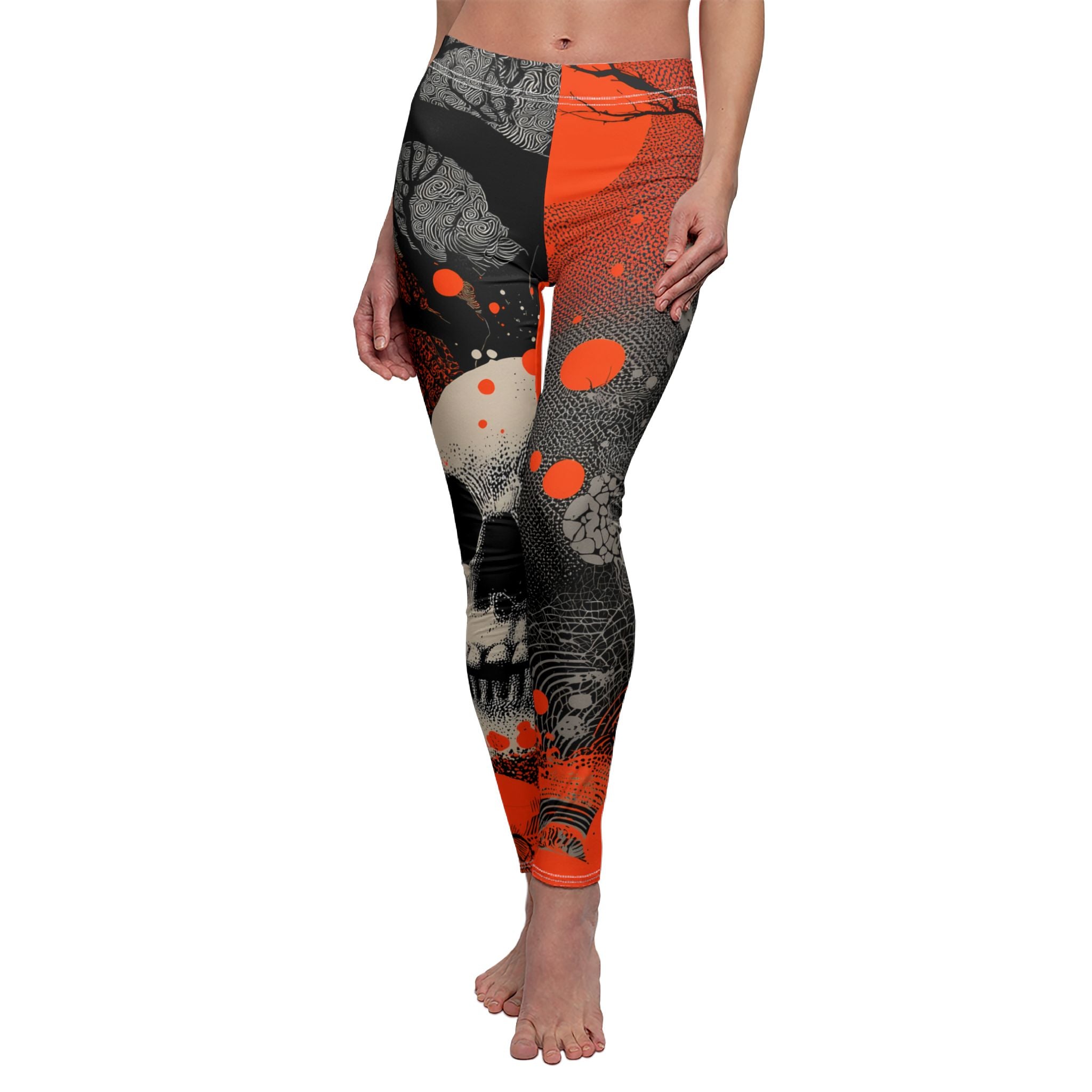 Maison Verne Halloween Ltd. Edition Damen Leggings "Crimson Eclipse" - 🎃👻 Wicked Elegance No. 54 👻🎃