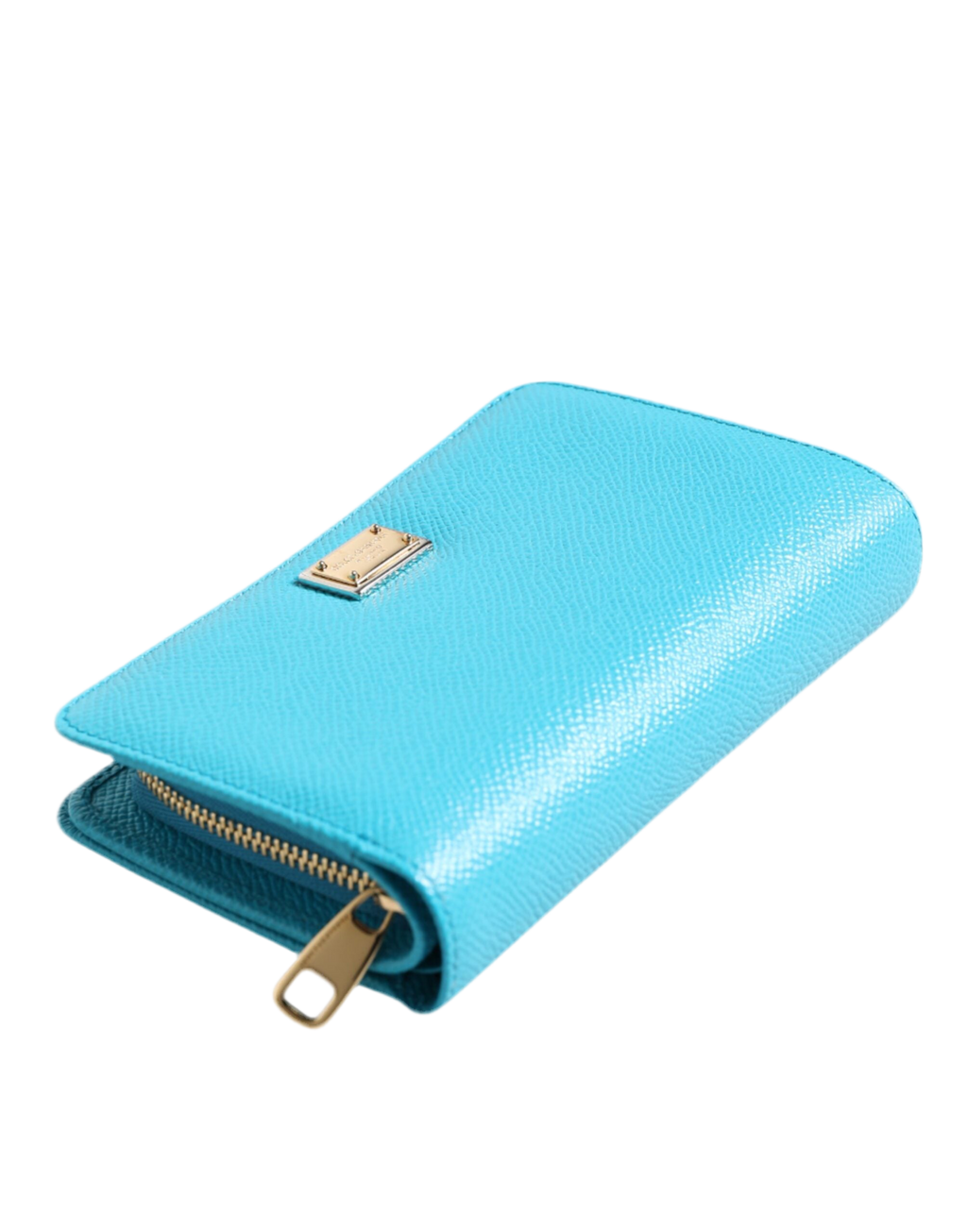 Dolce & Gabbana Light Blue Leather Bifold Continental Clutch Wallet