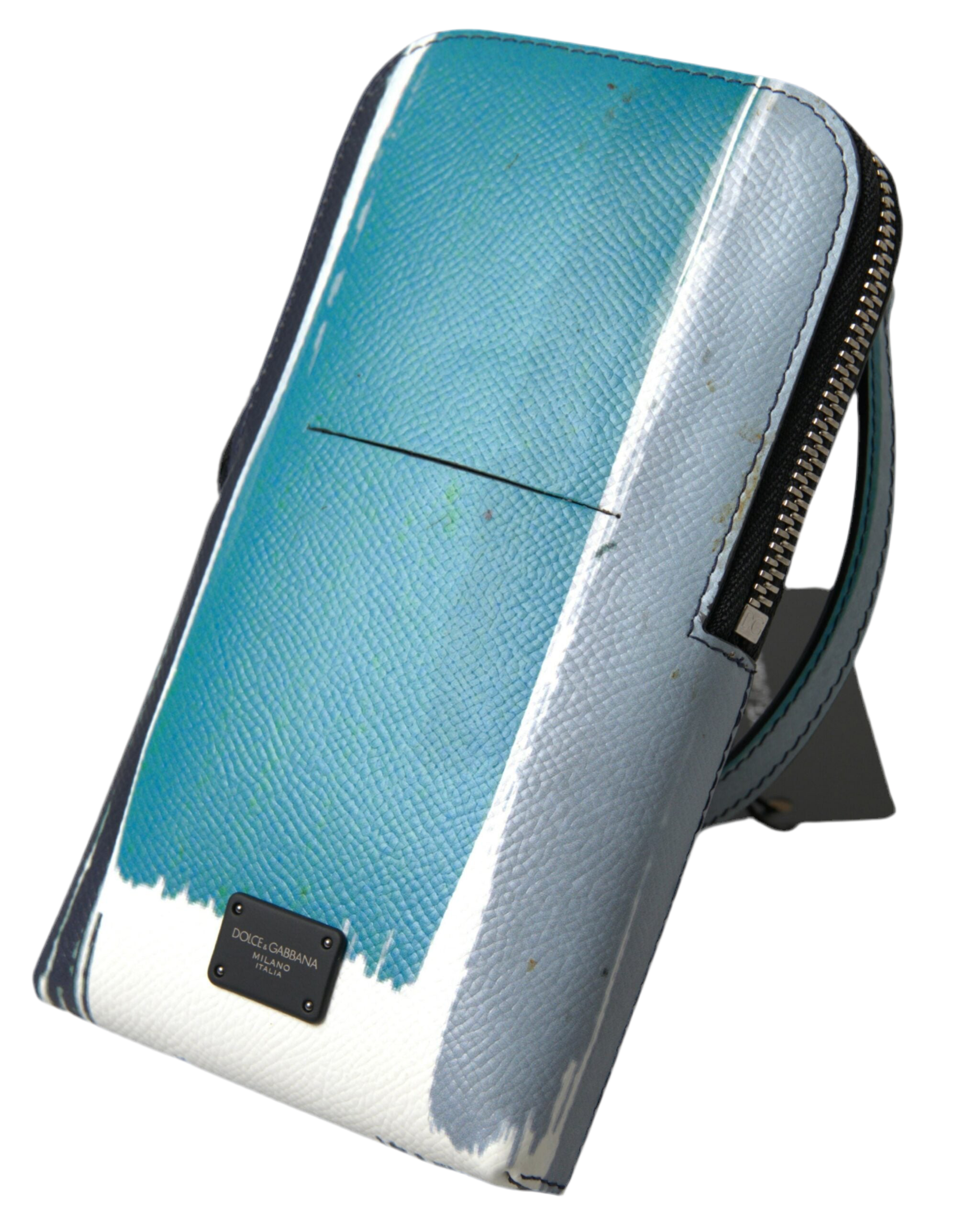 Dolce & Gabbana Blue Leather Purse Crossbody Sling Phone Bag Unisex