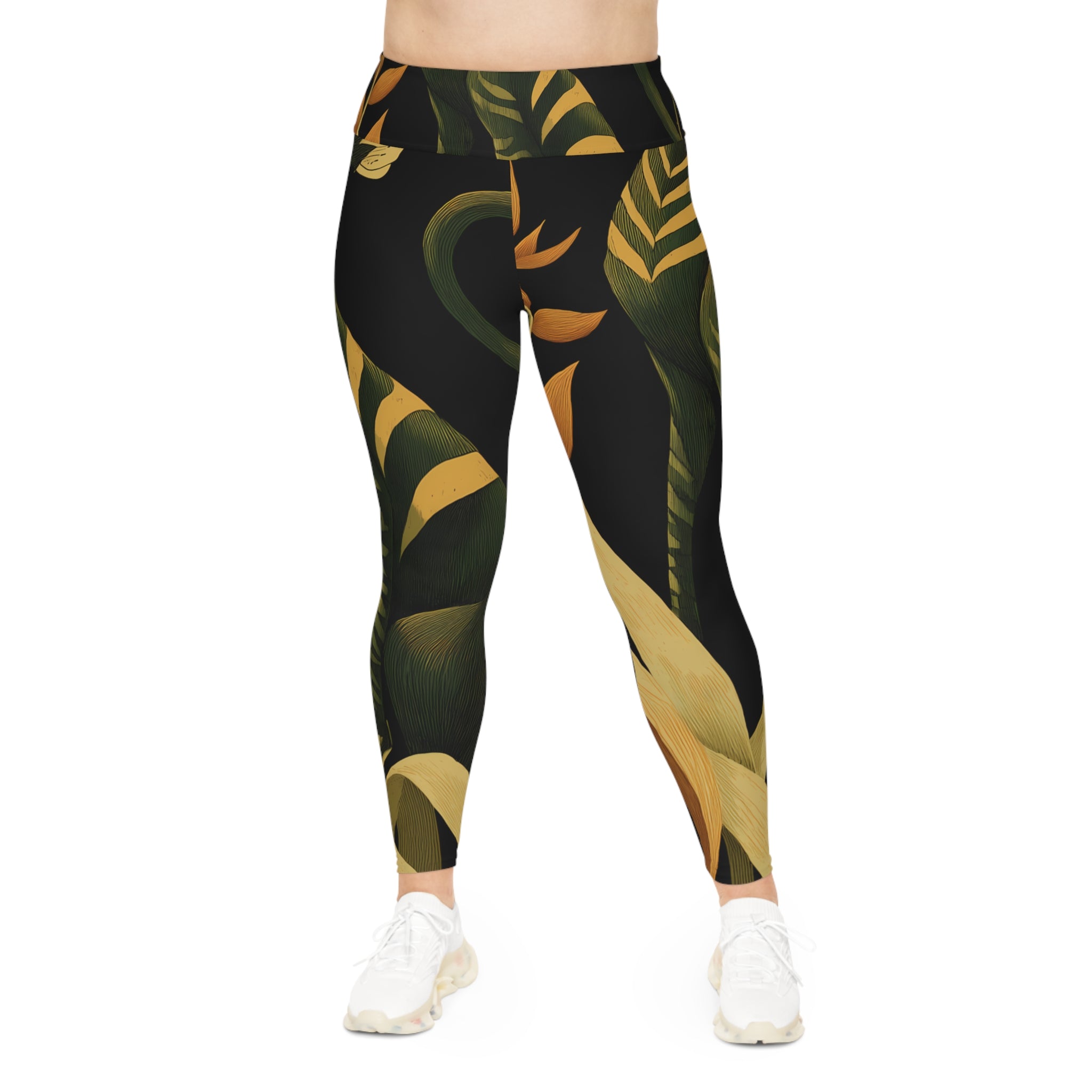 Plus Size Leggings "Ember in the Leaves" - Wilderness Whisper No. 50