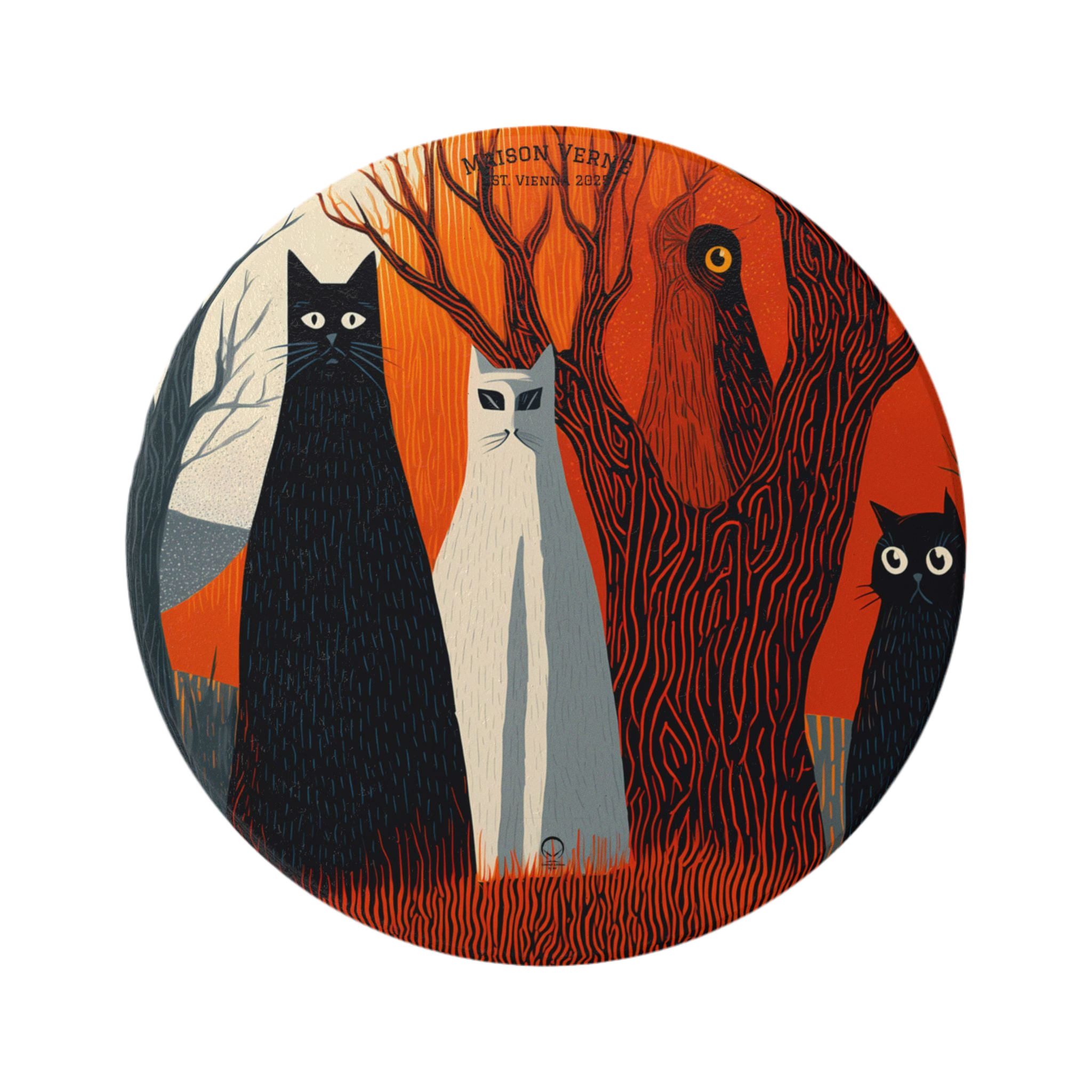Maison Verne Halloween Ltd. Edition Keramik Untersetzer "Silent Guardians" - 🎃👻 Wicked Elegance No. 45 👻🎃