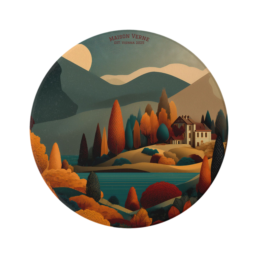 Ceramic Coaster "Twilight Manor" - Golden Autumn No. 46
