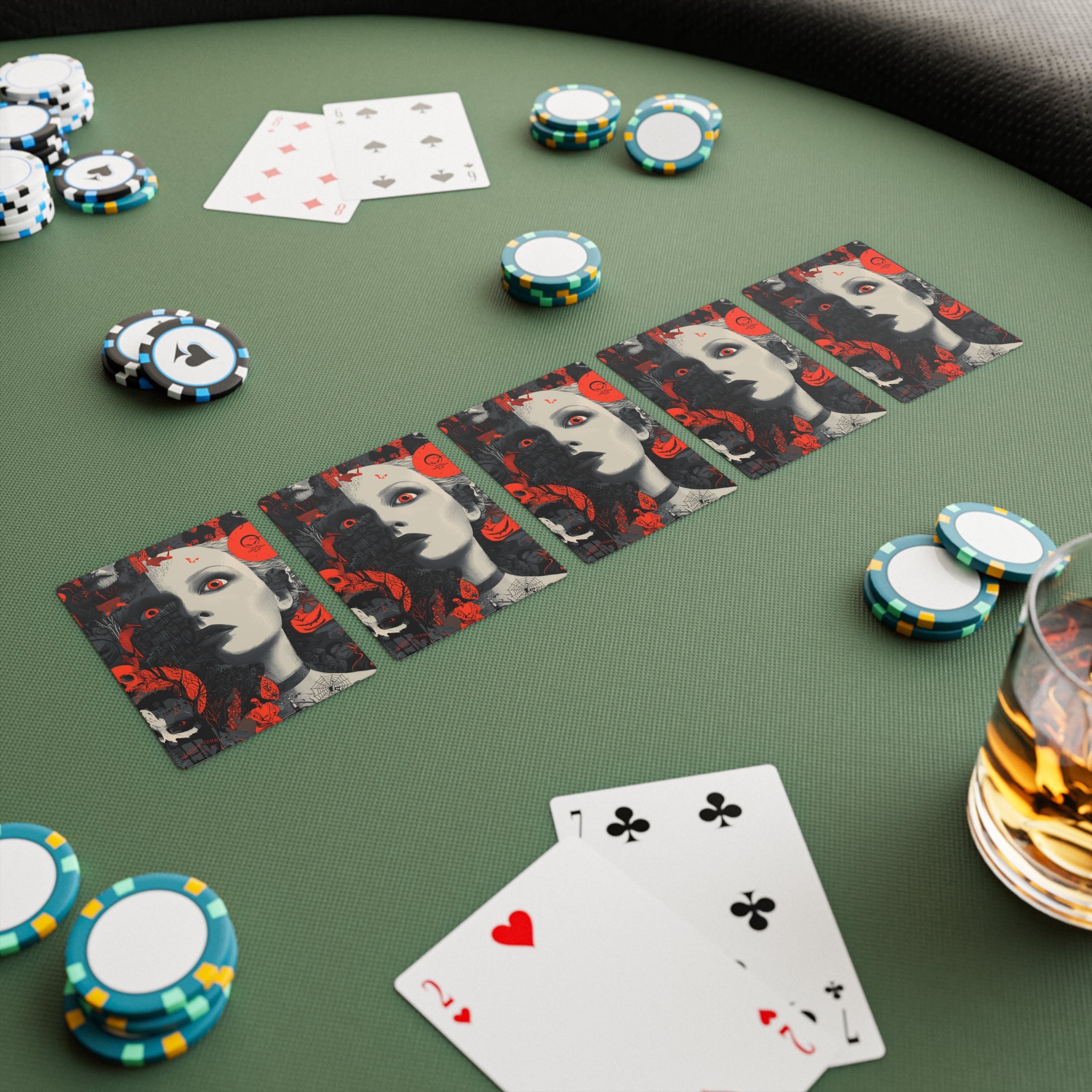 Maison Verne Halloween Ltd. Edition Poker Karten "Crimson Gaze" - 🎃👻 Wicked Elegance No. 71 👻🎃