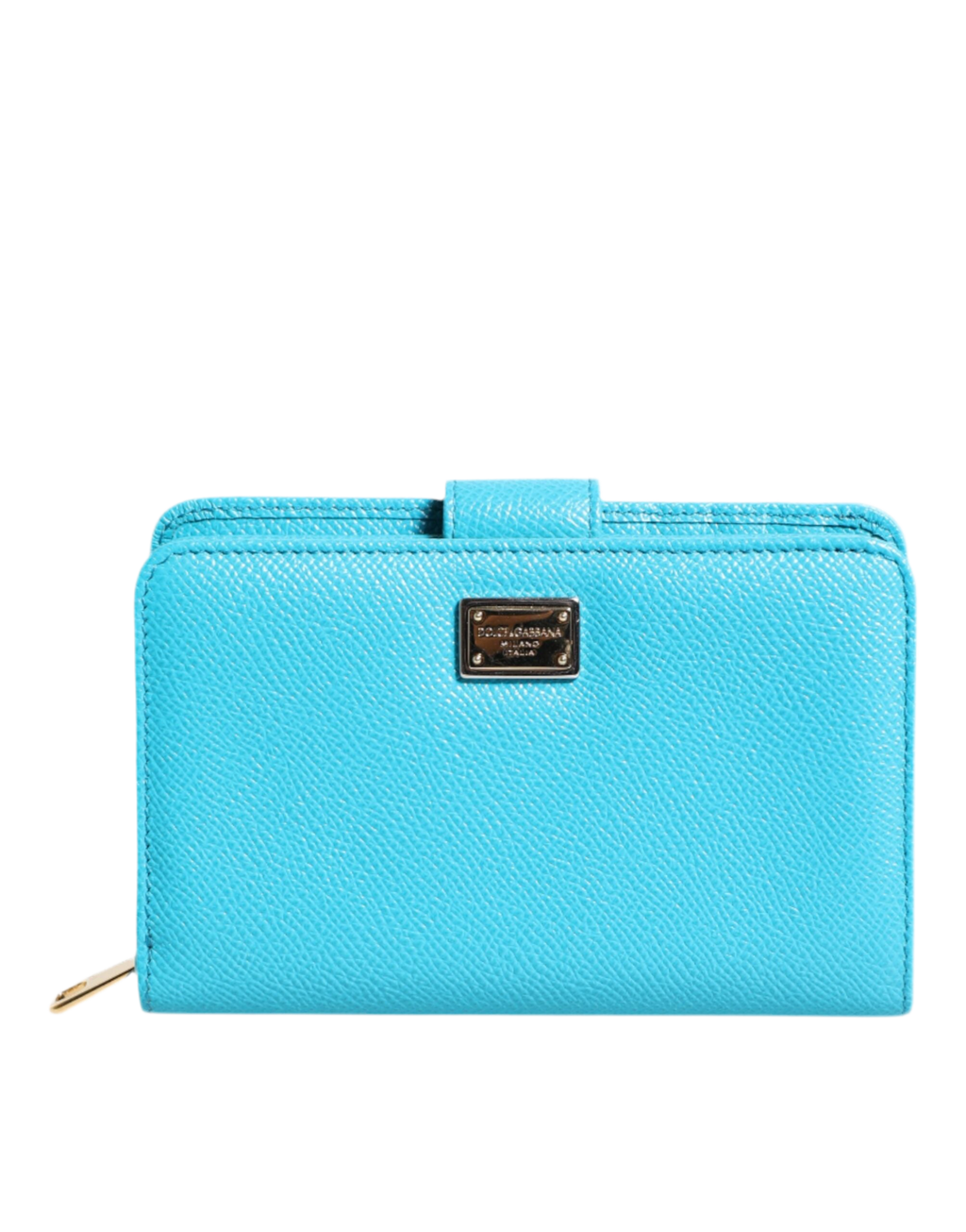 Dolce & Gabbana Light Blue Leather Bifold Continental Clutch Wallet