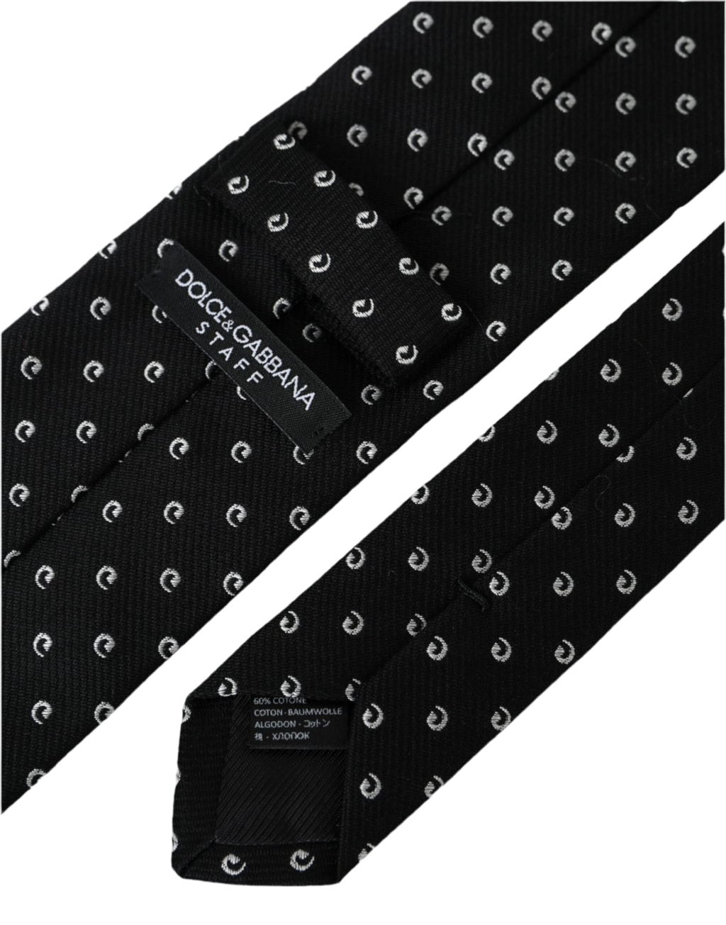 Dolce & Gabbana Black Logo Cotton Blend Adjustable Tie