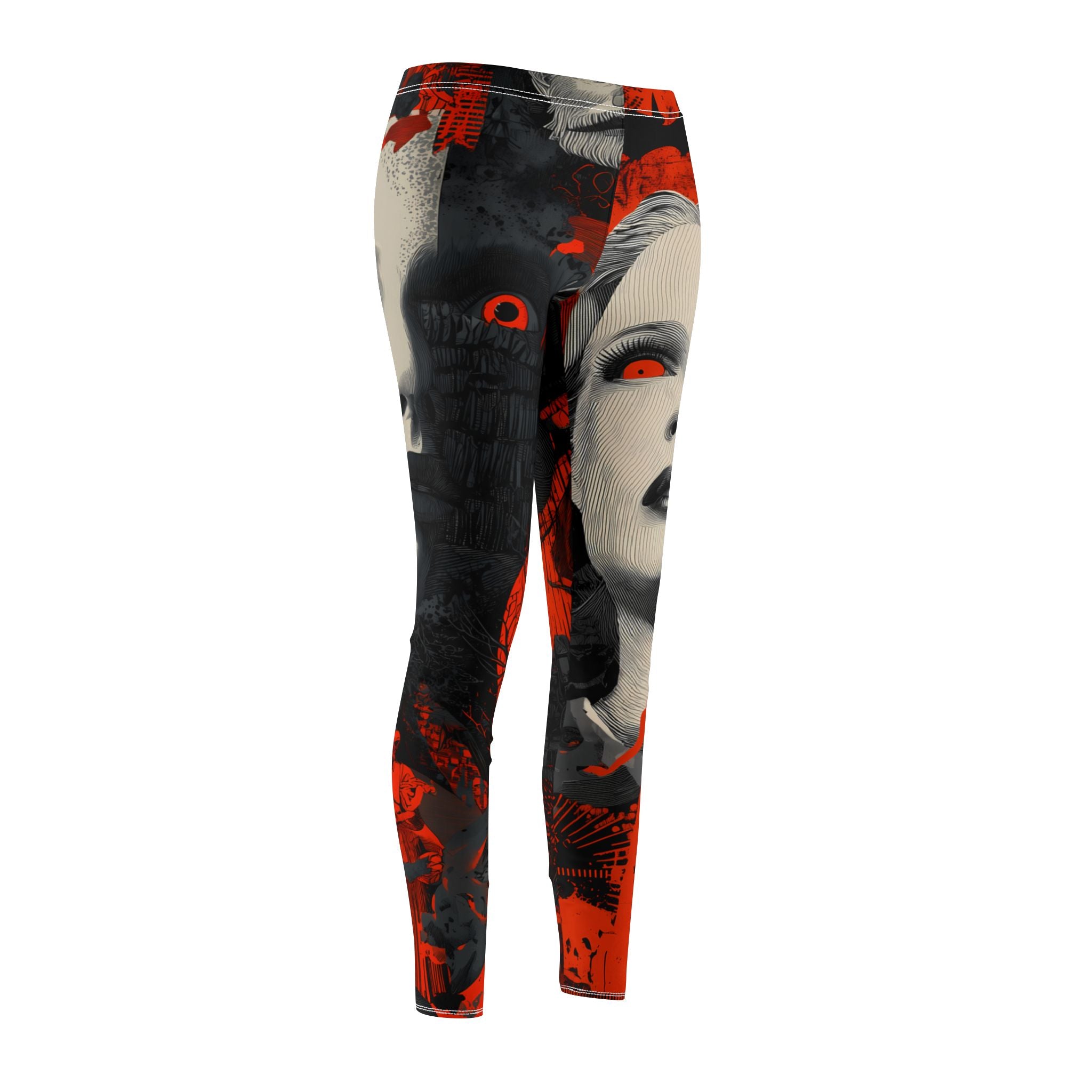 Maison Verne Halloween Ltd. Edition Plus Size Damen Leggings "Crimson Gaze" - 🎃👻 Wicked Elegance No. 71 👻🎃