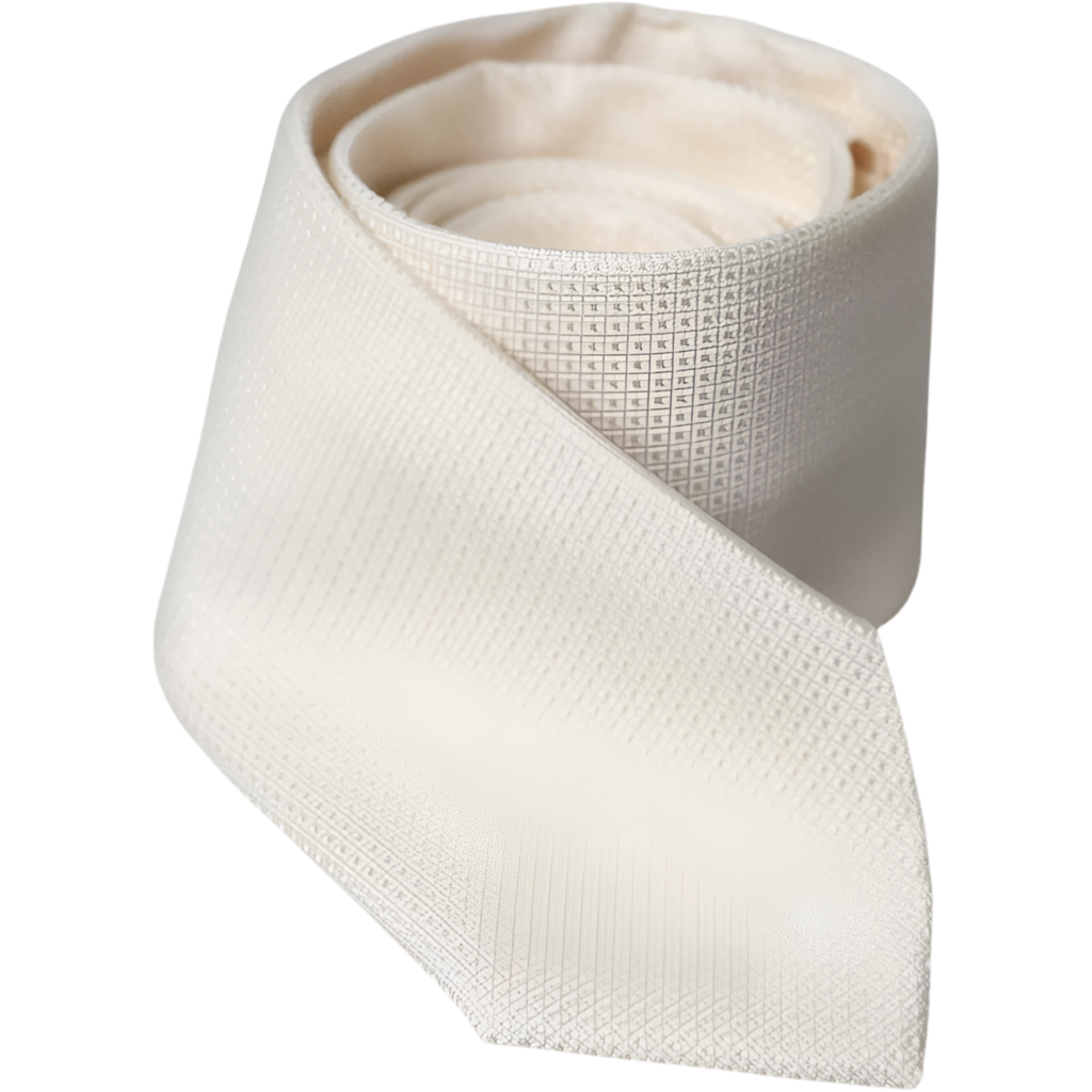 Dolce & Gabbana Off White Patterned Silk Classic Adjustable Tie