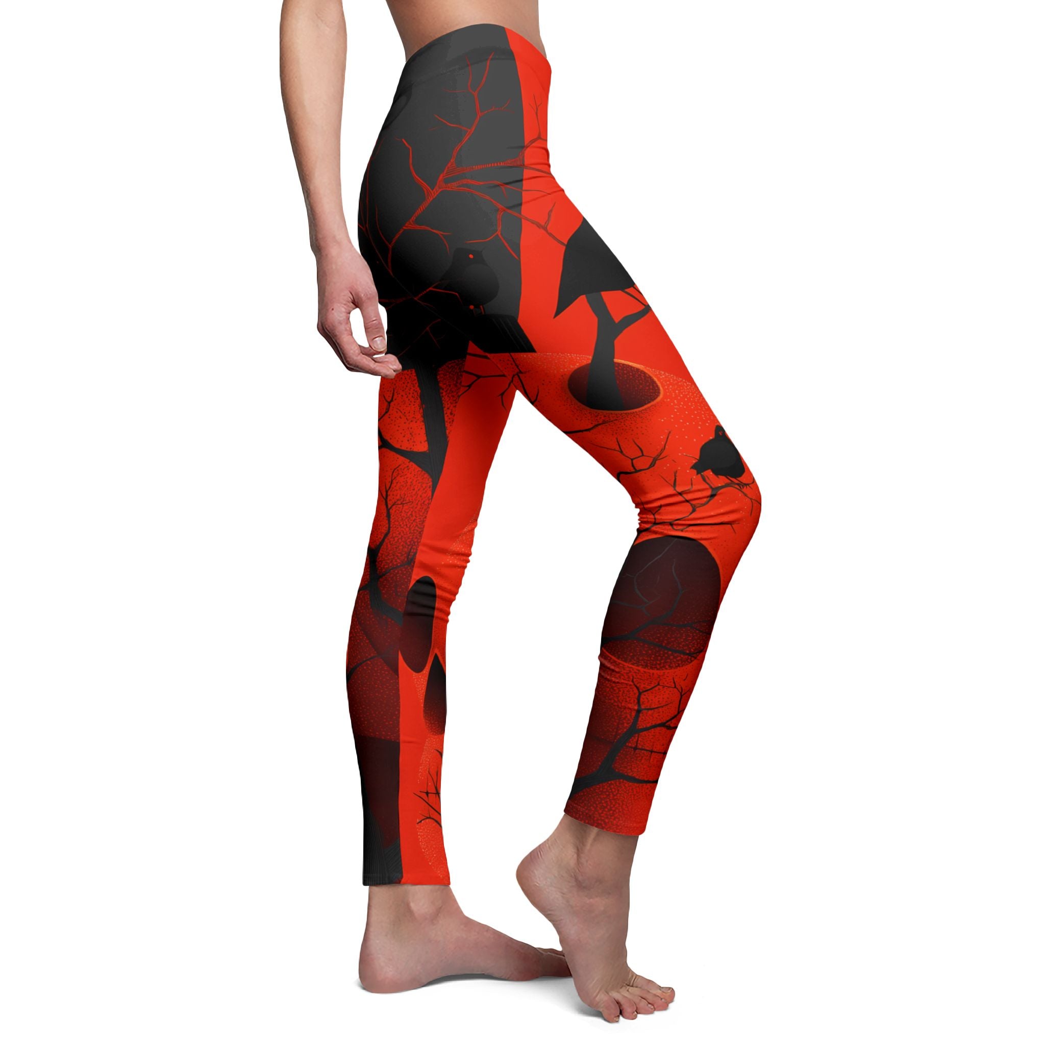 Maison Verne Halloween Ltd. Edition Damen Leggings "Ravens Reign" - 🎃👻 Wicked Elegance No. 61 👻🎃