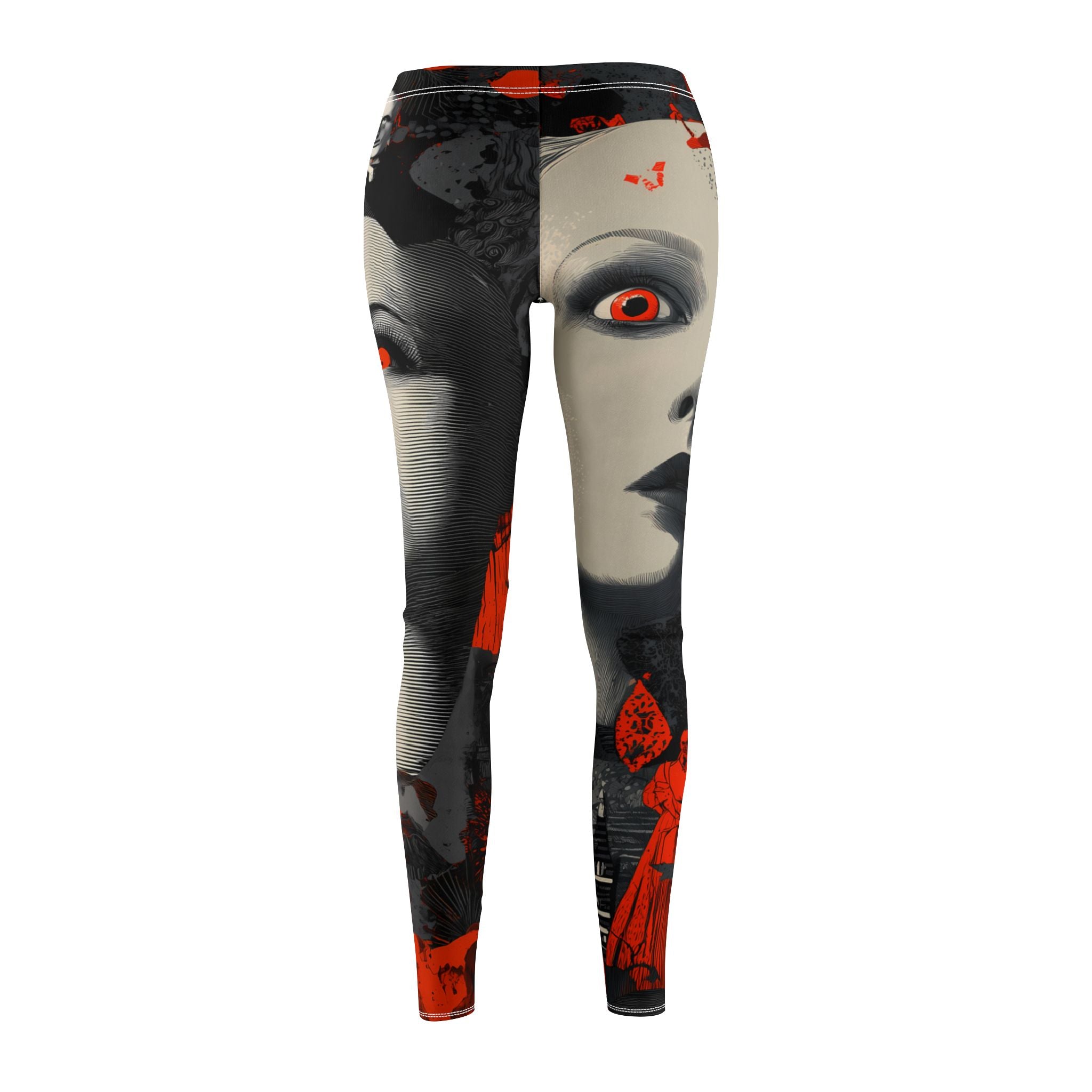 Maison Verne Halloween Ltd. Edition Plus Size Damen Leggings "Crimson Gaze" - 🎃👻 Wicked Elegance No. 71 👻🎃