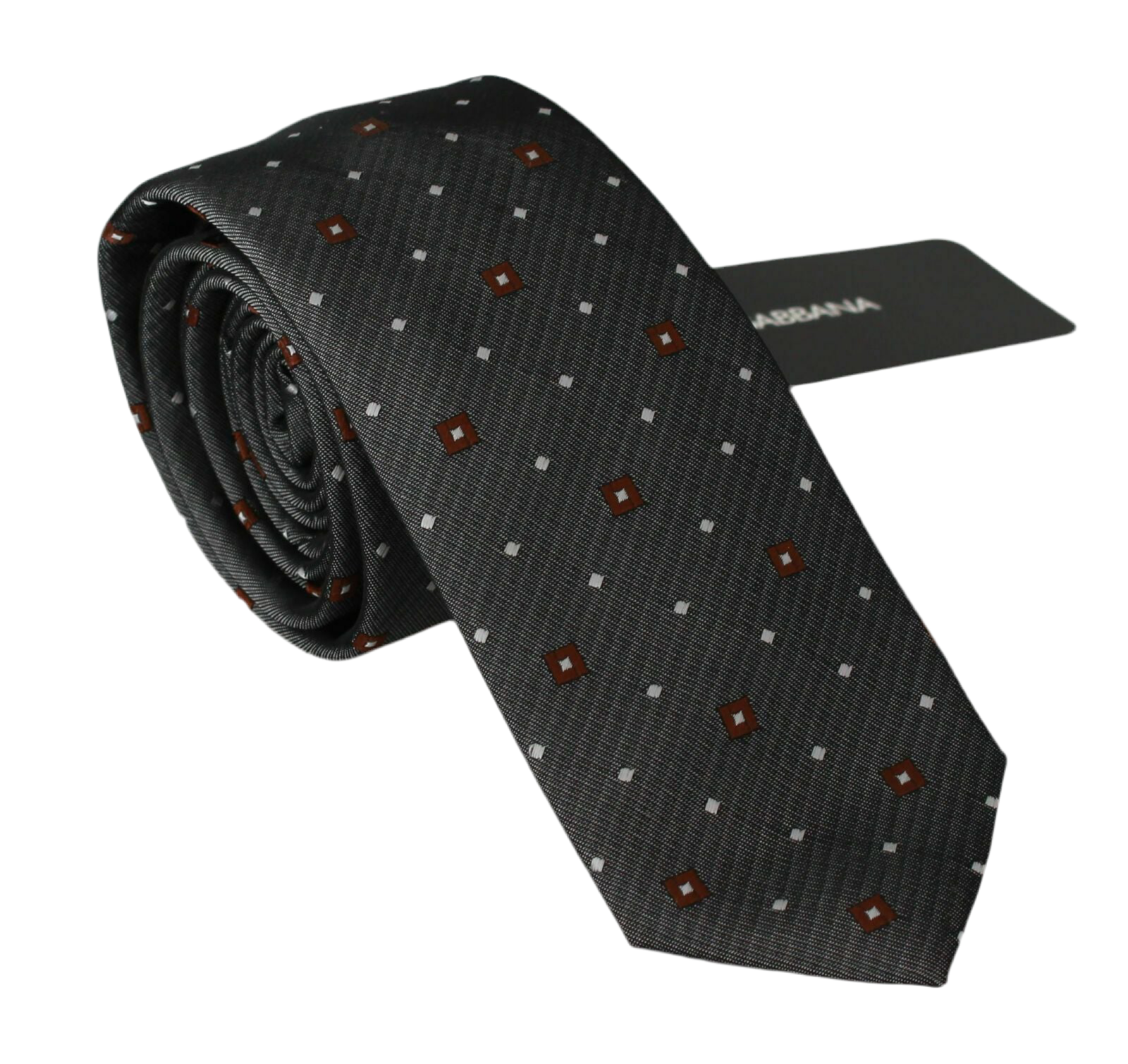 Dolce & Gabbana Gray Patterned Classic Mens Slim Necktie