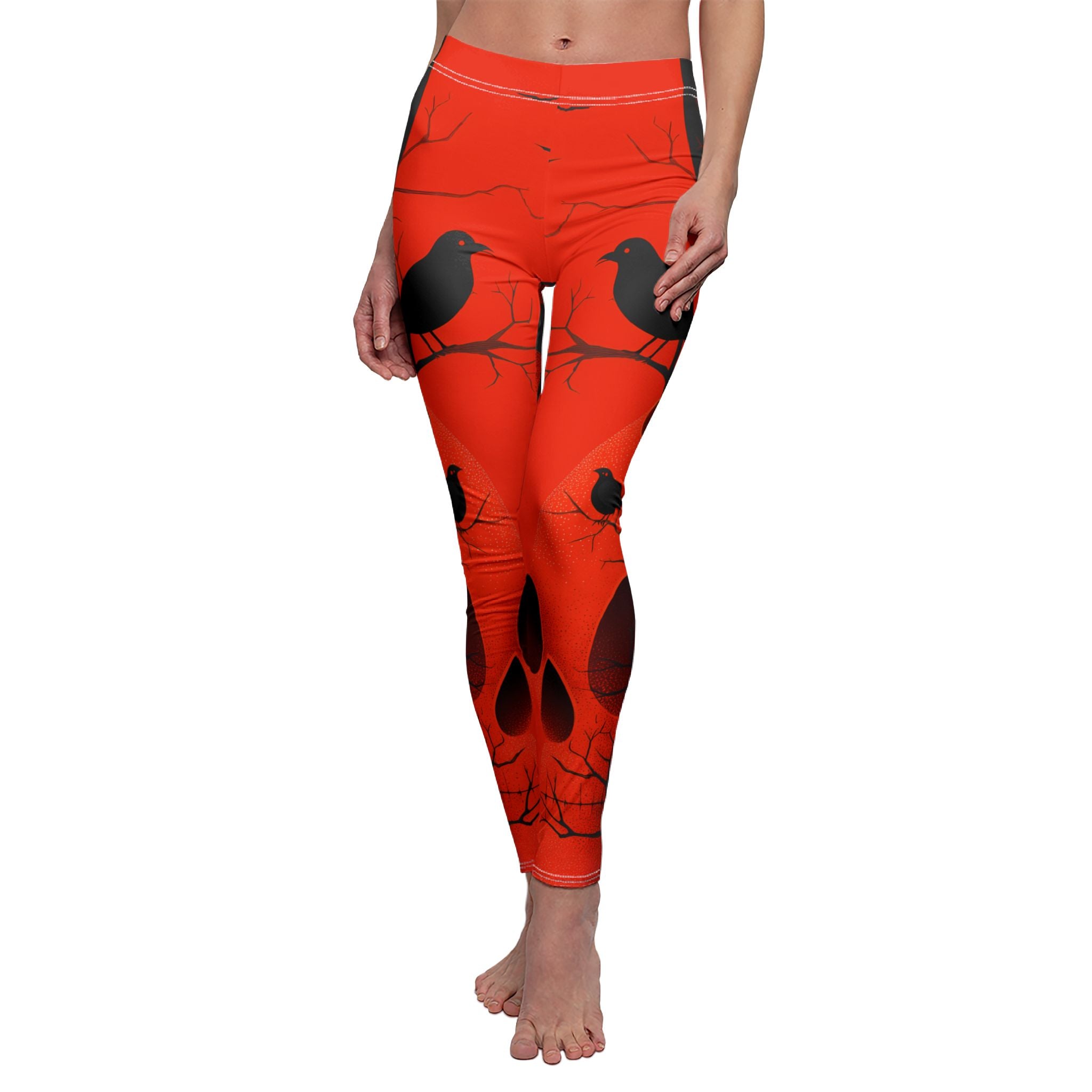Maison Verne Halloween Ltd. Edition Damen Leggings "Ravens Reign" - 🎃👻 Wicked Elegance No. 61 👻🎃