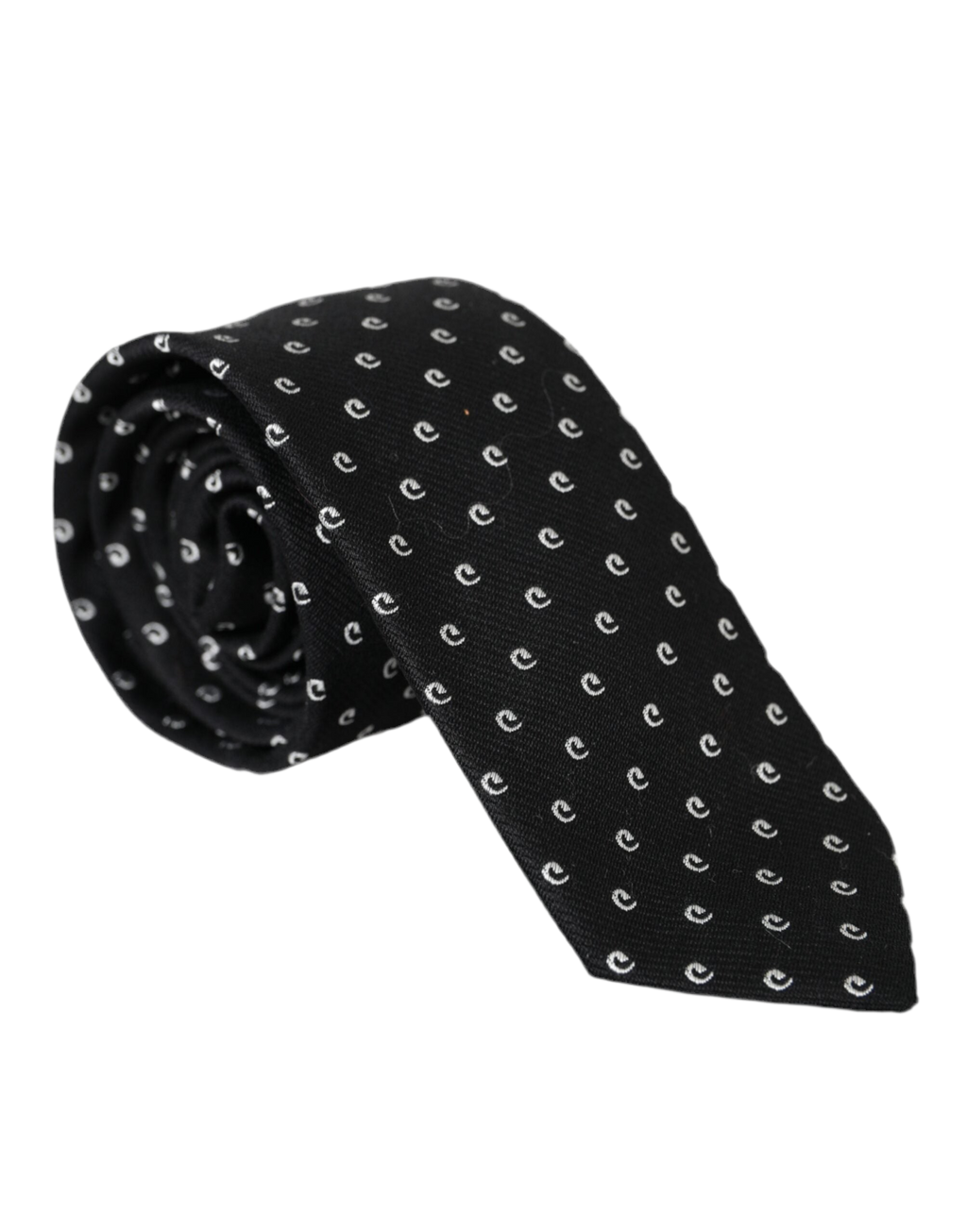 Dolce & Gabbana Black Logo Cotton Blend Adjustable Tie