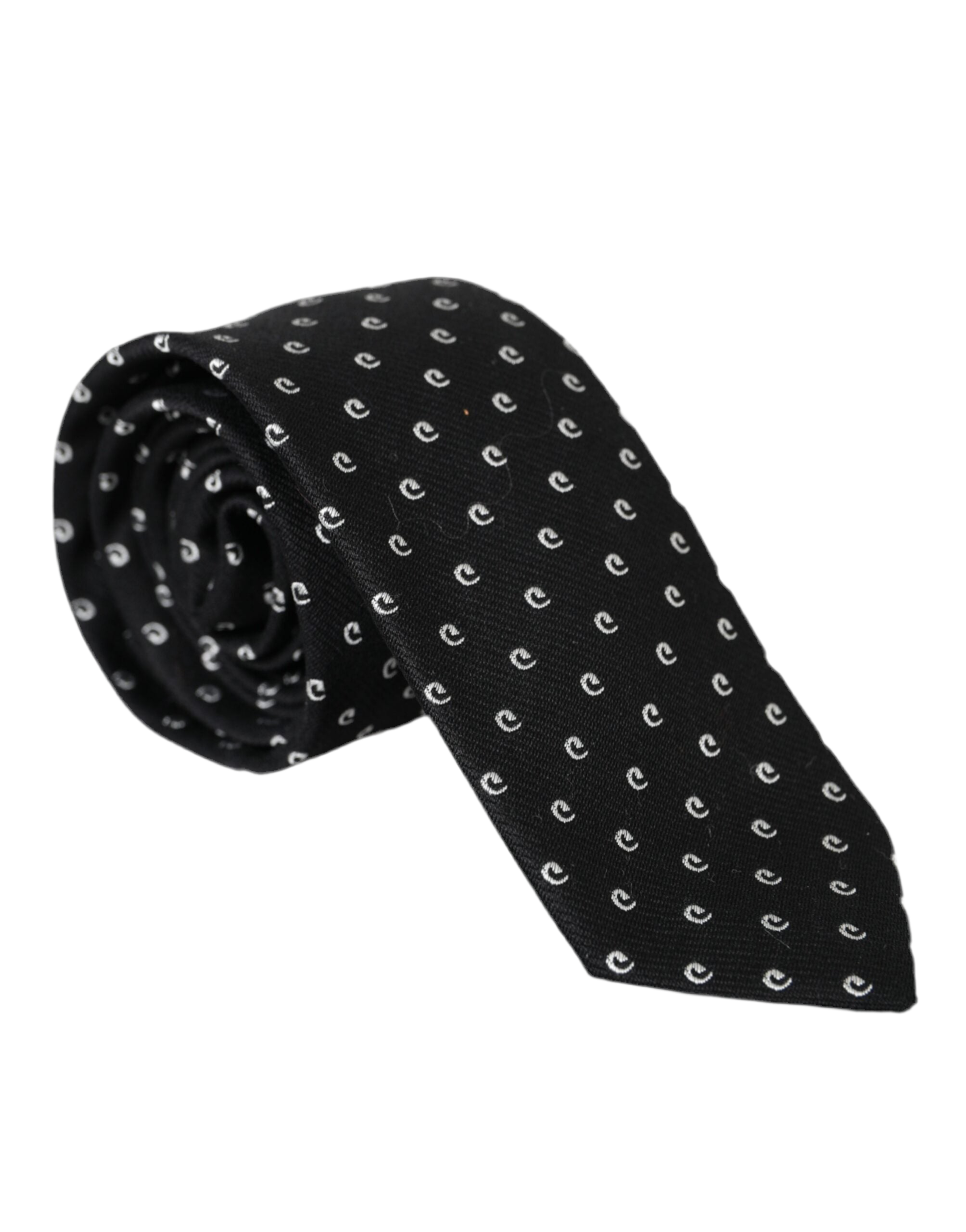 Dolce & Gabbana Black Logo Cotton Blend Adjustable Tie