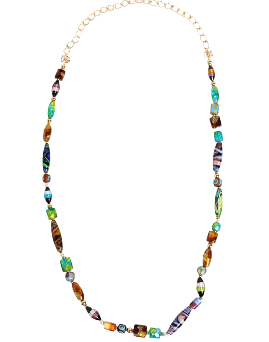 Dolce & Gabbana Multicolor Murano Glass Beads Brass Women Jewelry Necklace