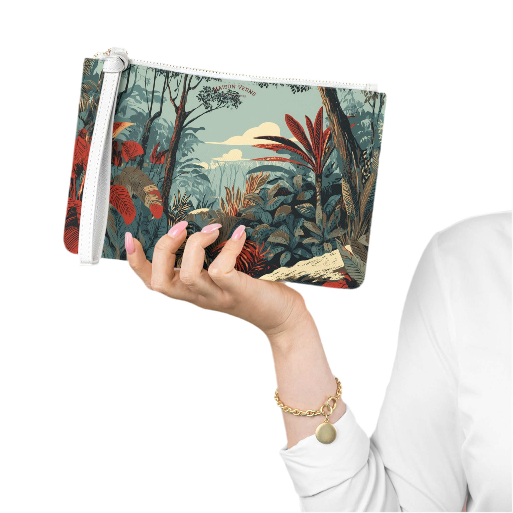 Maison Verne Clutch "Crimson Canopy"- Wilderness Whisper No. 67