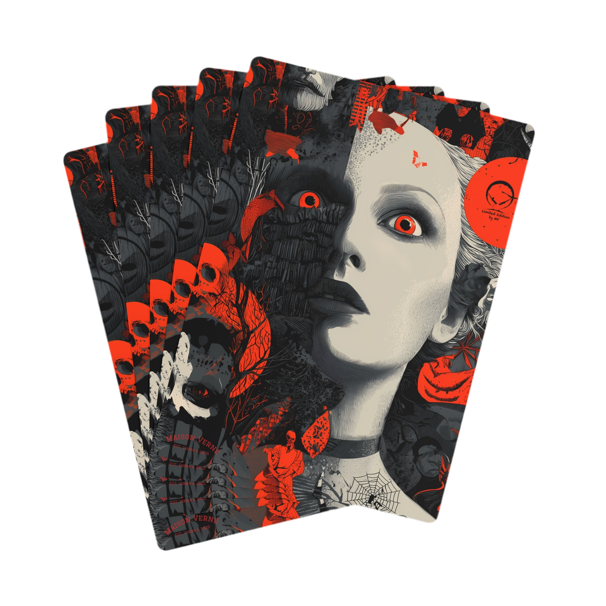 Maison Verne Halloween Ltd. Edition Poker Karten "Crimson Gaze" - 🎃👻 Wicked Elegance No. 71 👻🎃
