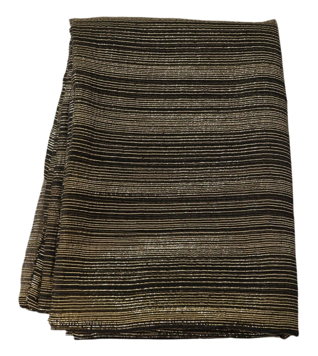 Dolce & Gabbana Metallic Gold Silk Stretch Shawl Wrap Scarf