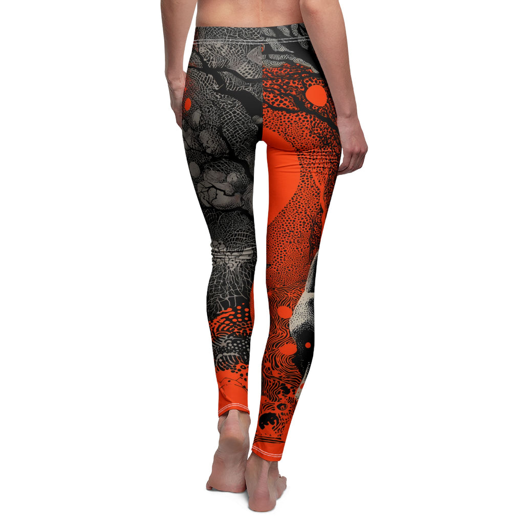 Maison Verne Halloween Ltd. Edition Damen Leggings "Crimson Eclipse" - 🎃👻 Wicked Elegance No. 54 👻🎃